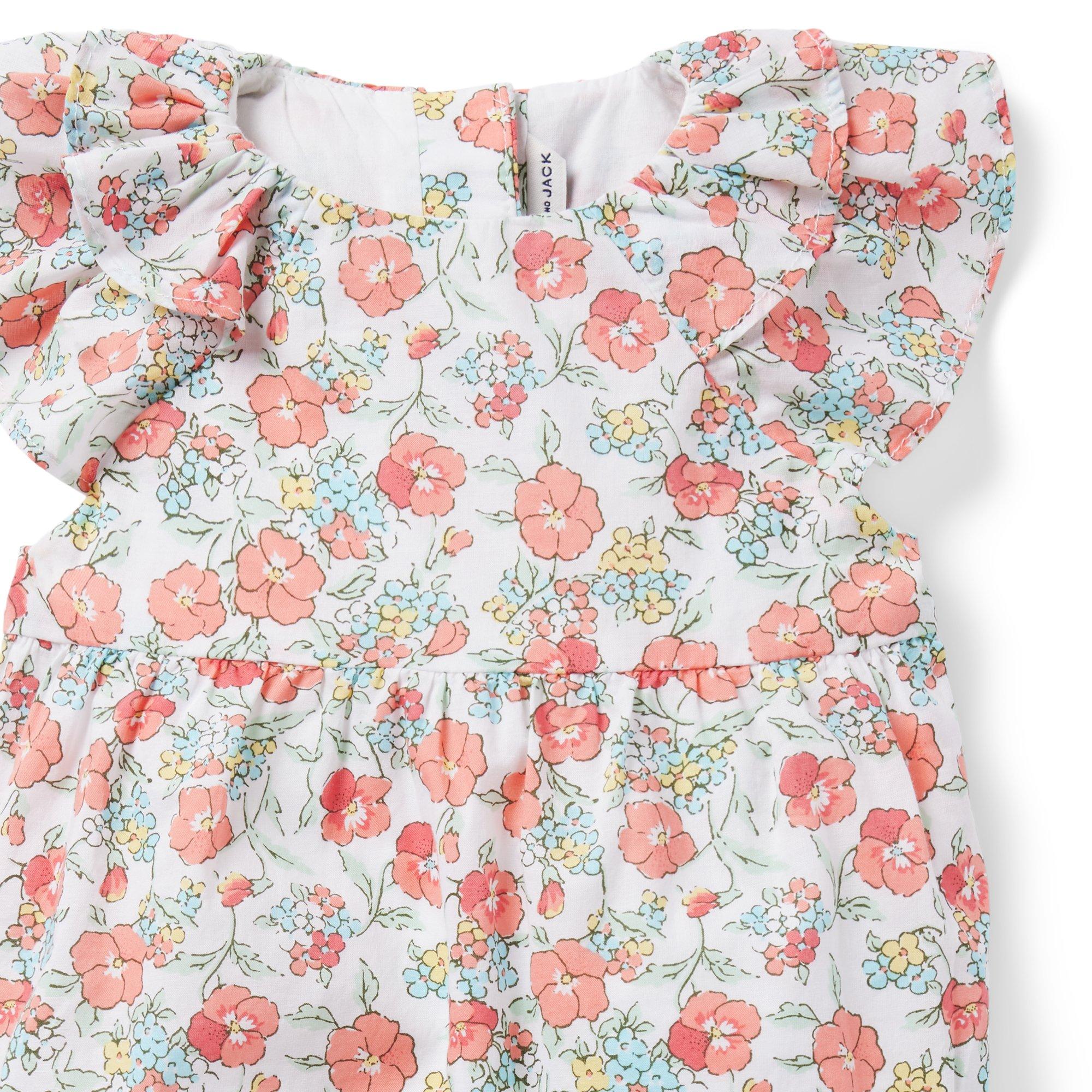 Baby Floral Ruffle Sleeve Romper image number 1