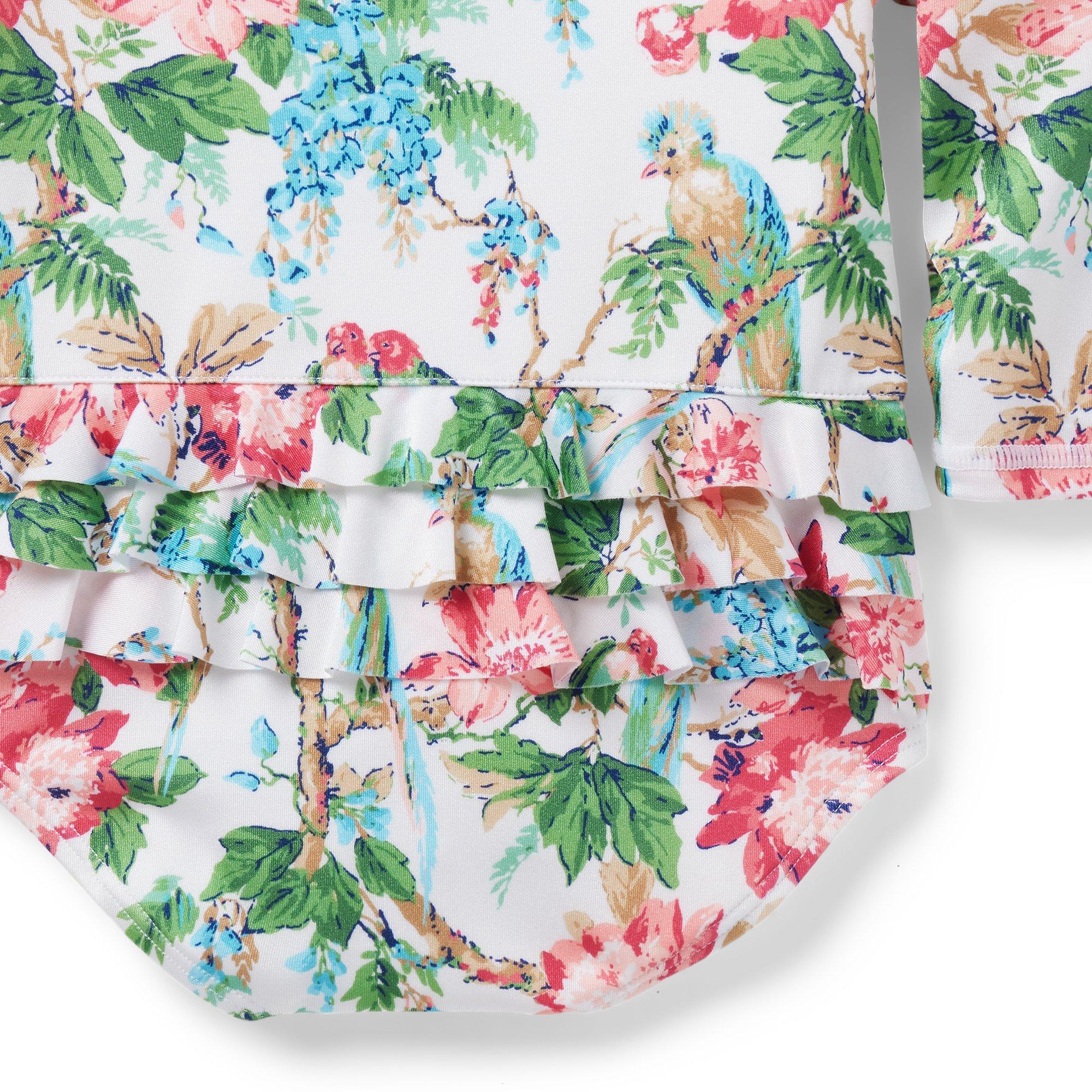 Baby Recycled Tropical Floral Rash Guard Swimsuit image number 3