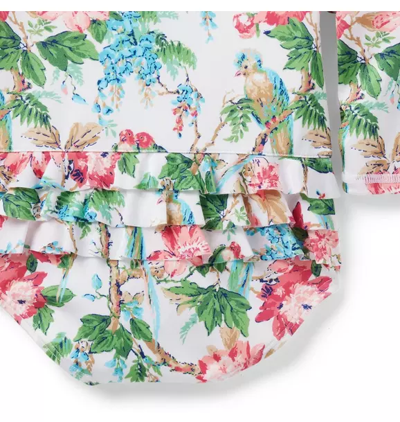 Baby Recycled Tropical Floral Rash Guard Swimsuit image number 3