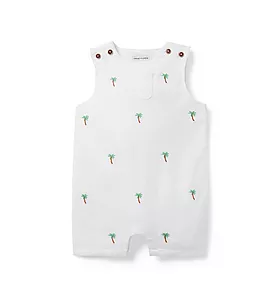 Baby Embroidered Palm Linen-Cotton Romper