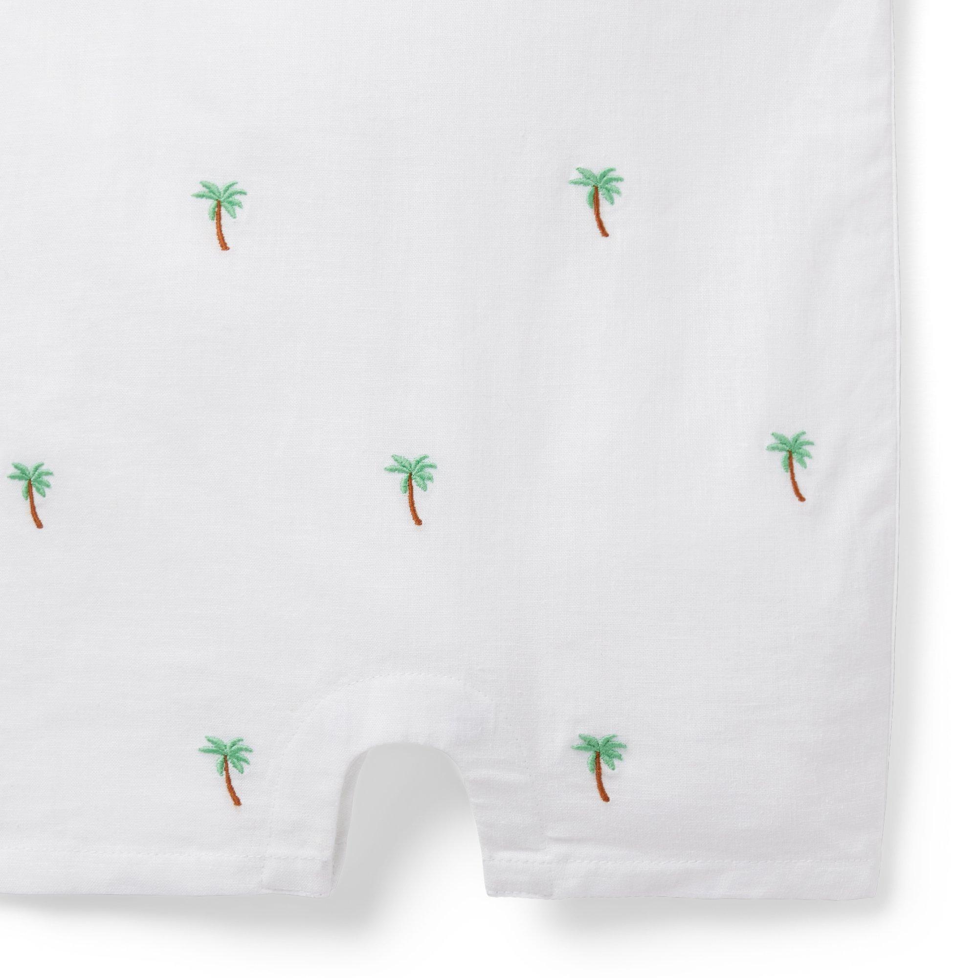 Baby Embroidered Palm Linen-Cotton Romper image number 1