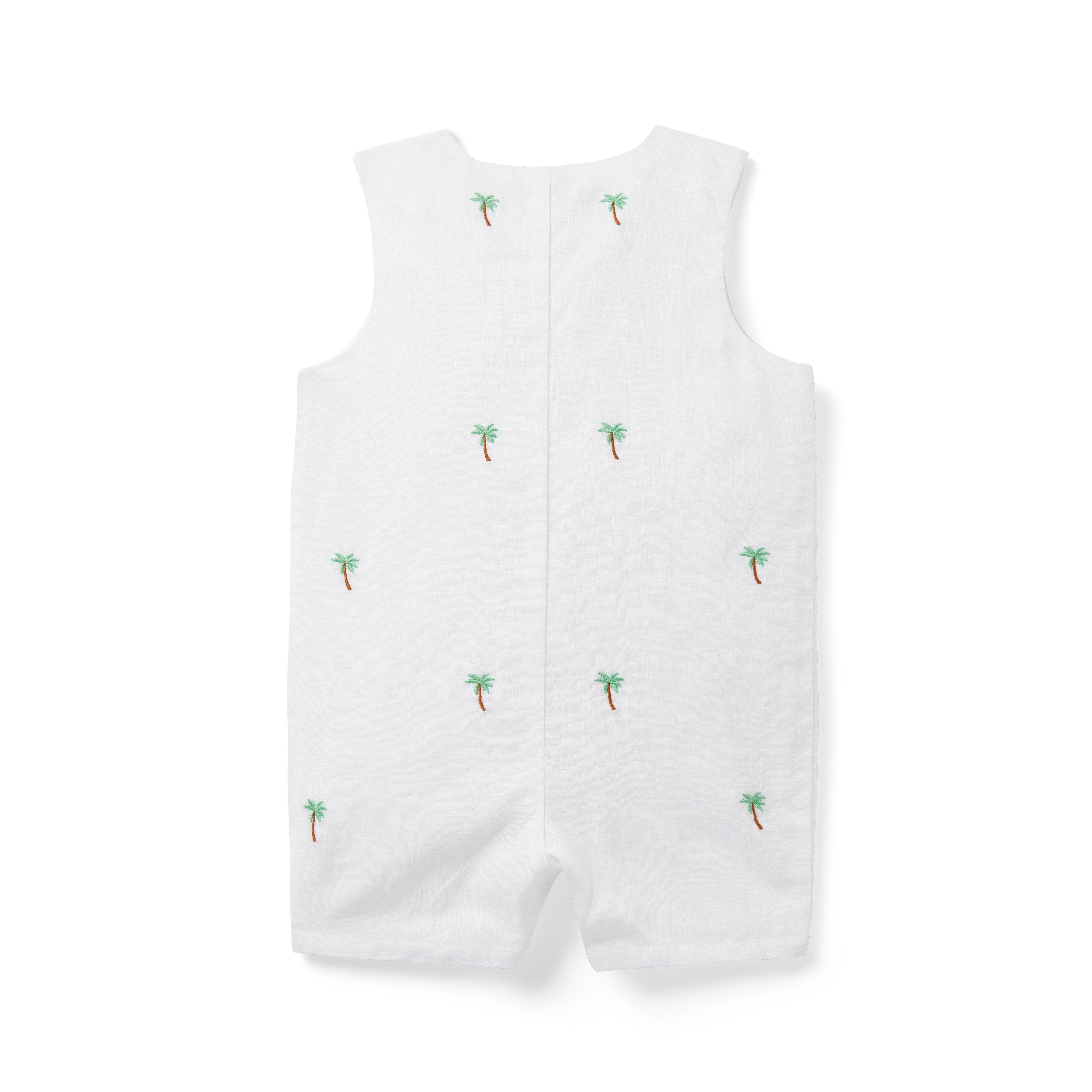 Baby Embroidered Palm Linen-Cotton Romper image number 2
