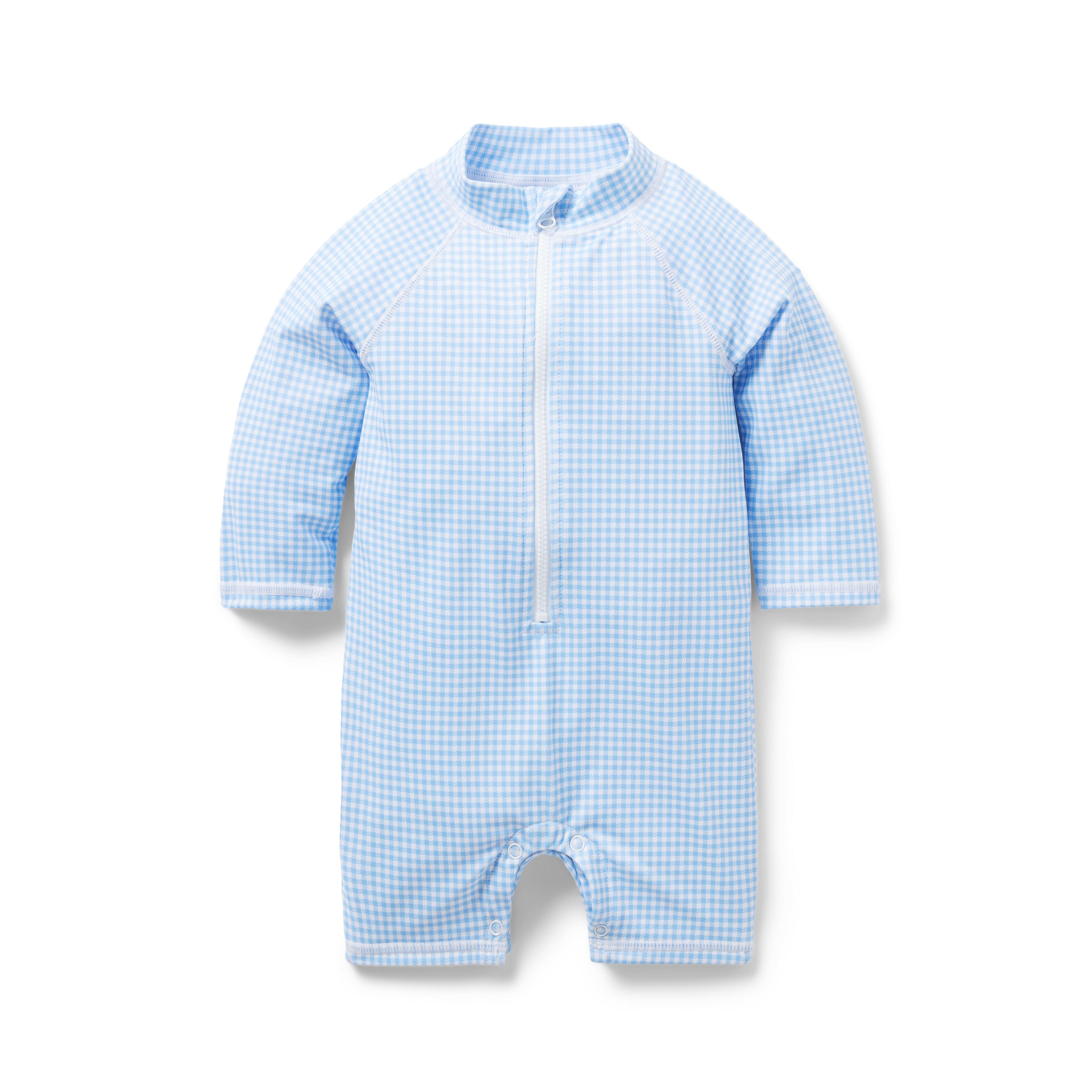 Baby Recycled Gingham Rash Guard Swimsuit