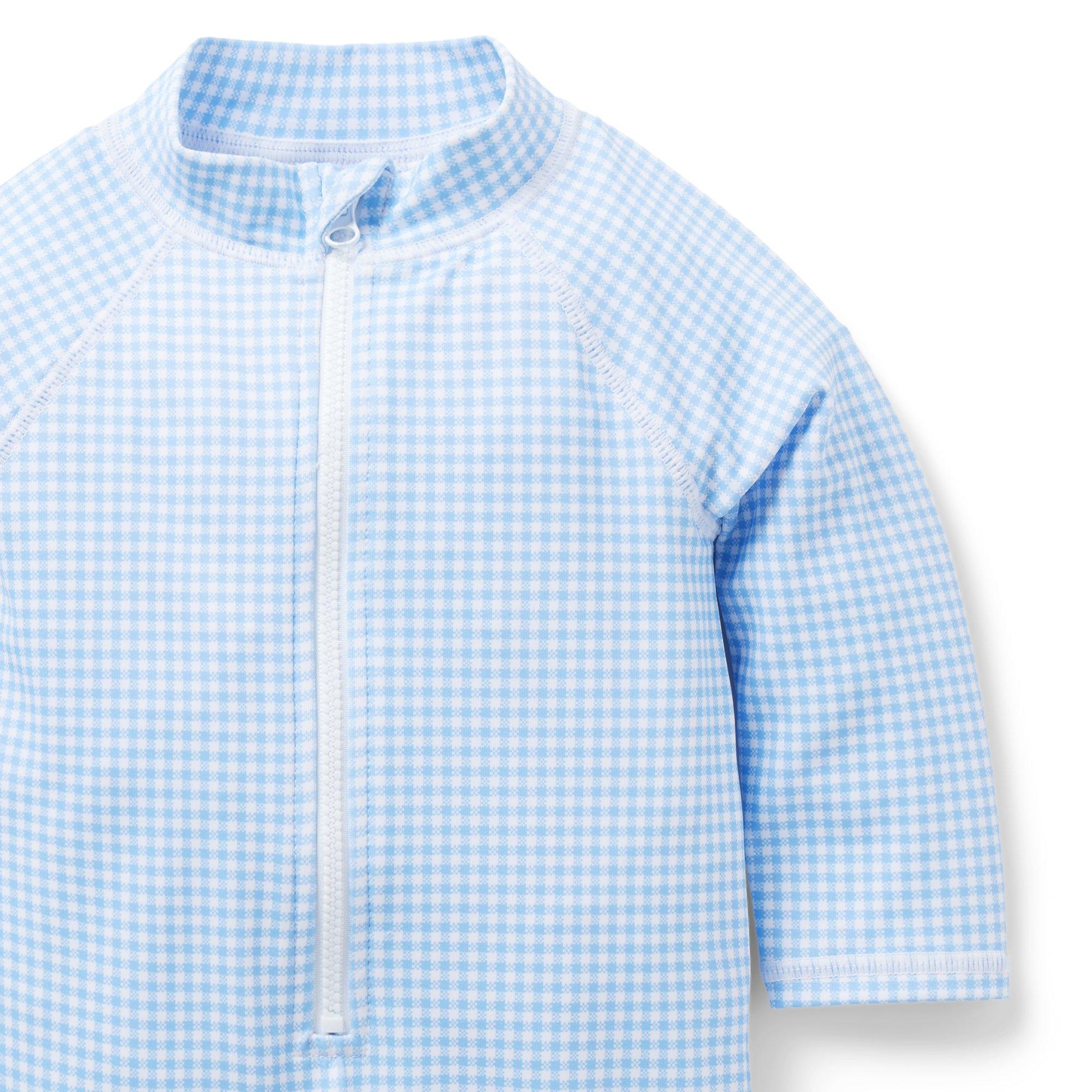 Baby Recycled Gingham Rash Guard Swimsuit image number 1