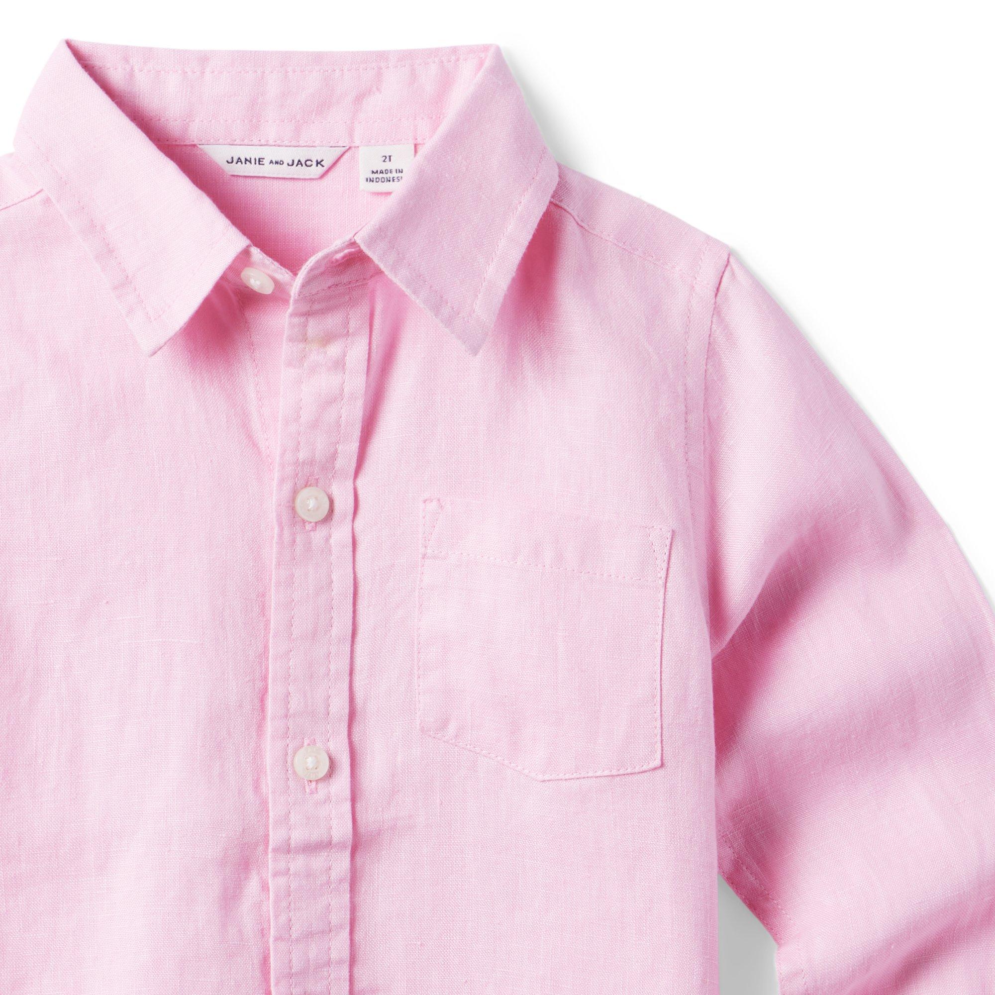 boys pink linen shirt