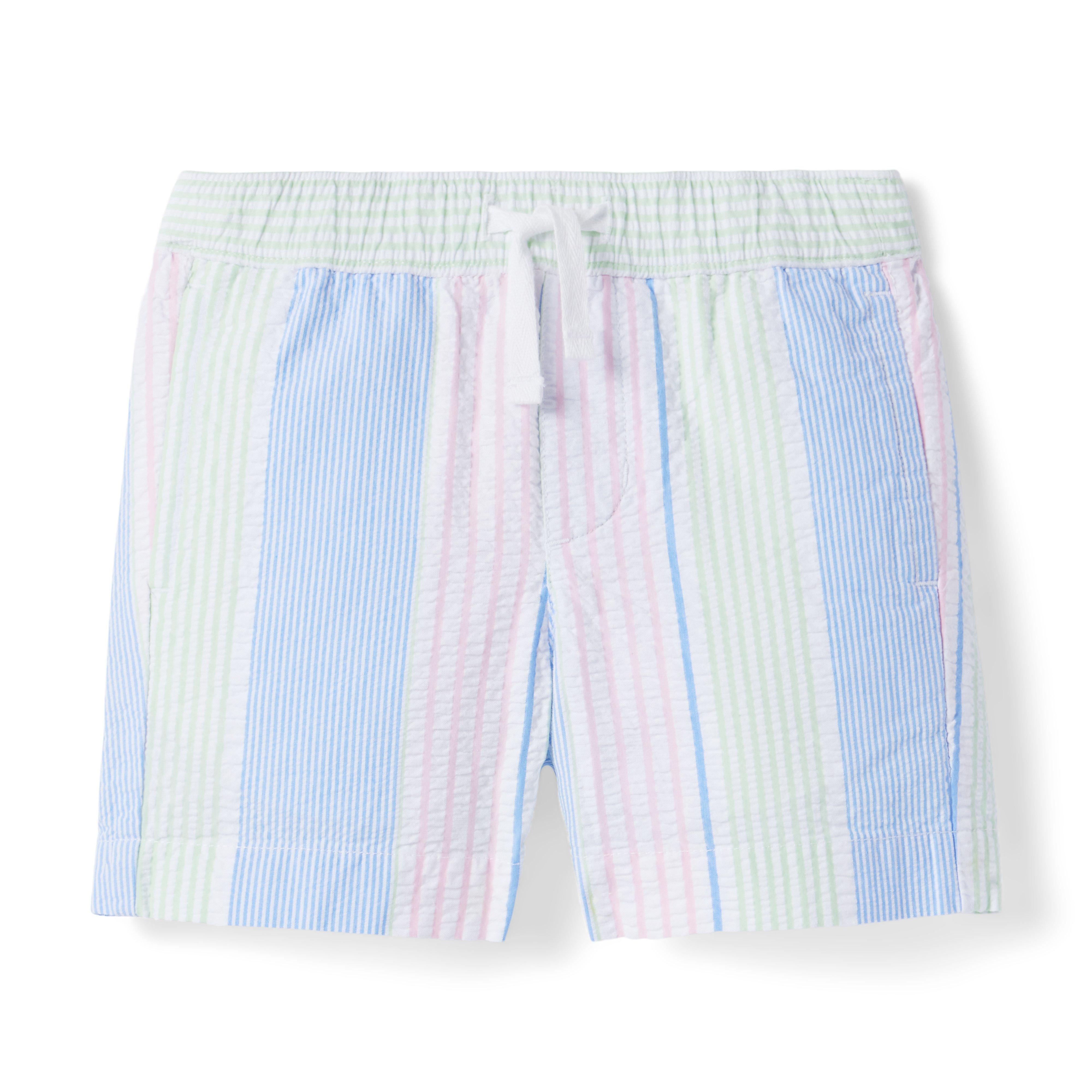 Striped Seersucker Pull-On Short