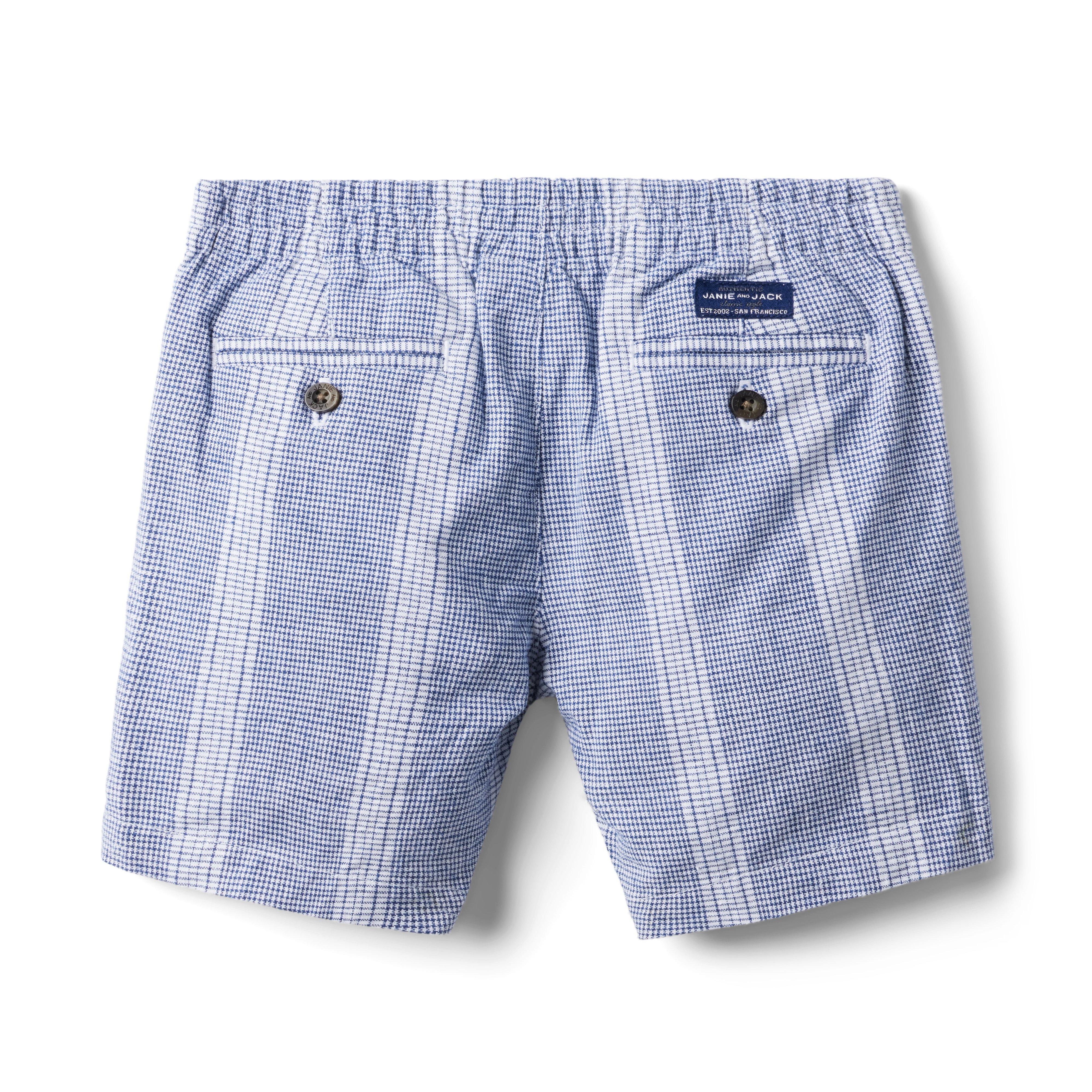 Plaid Linen-Cotton Pull-On Short image number 1