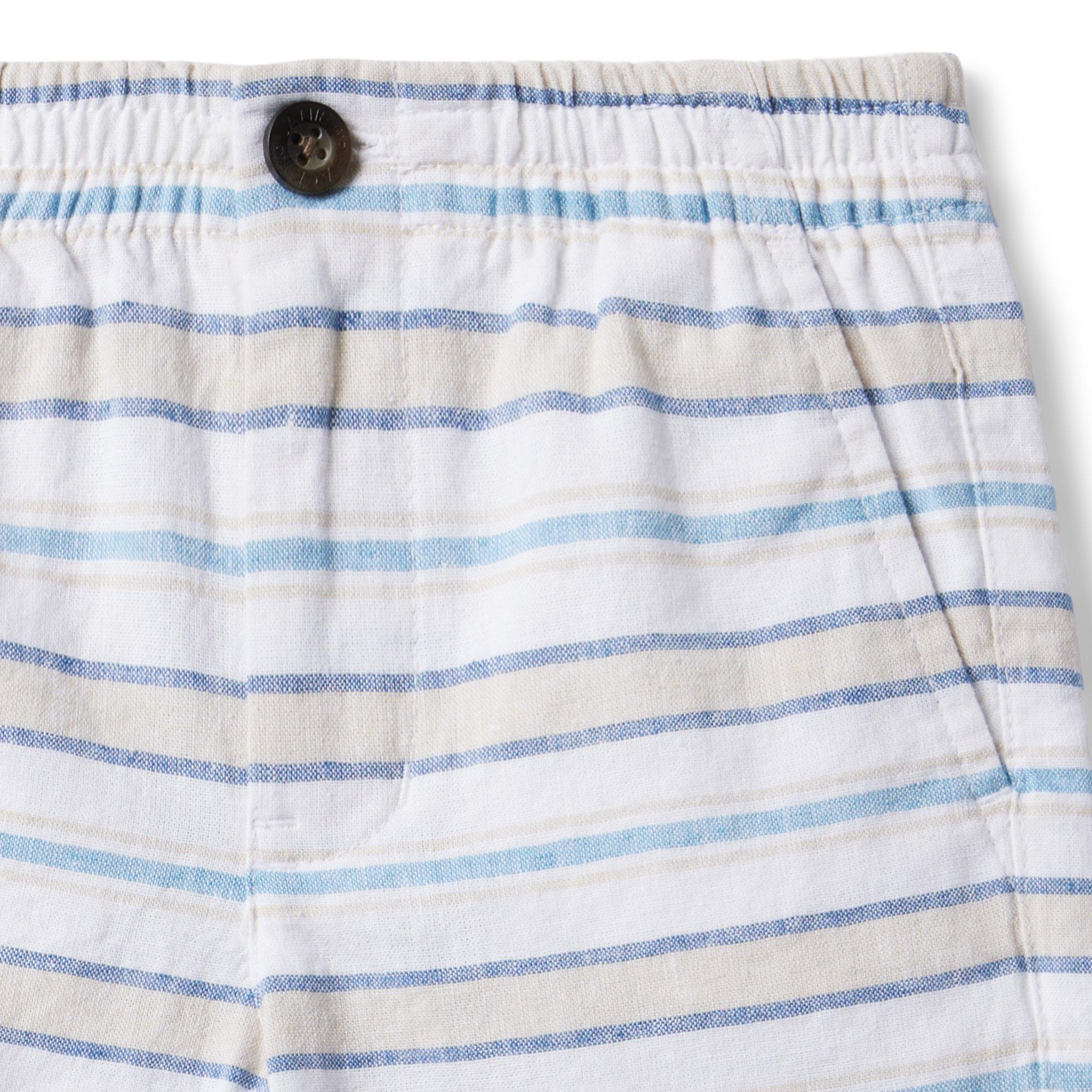 Striped Linen-Cotton Pull-On Short image number 1