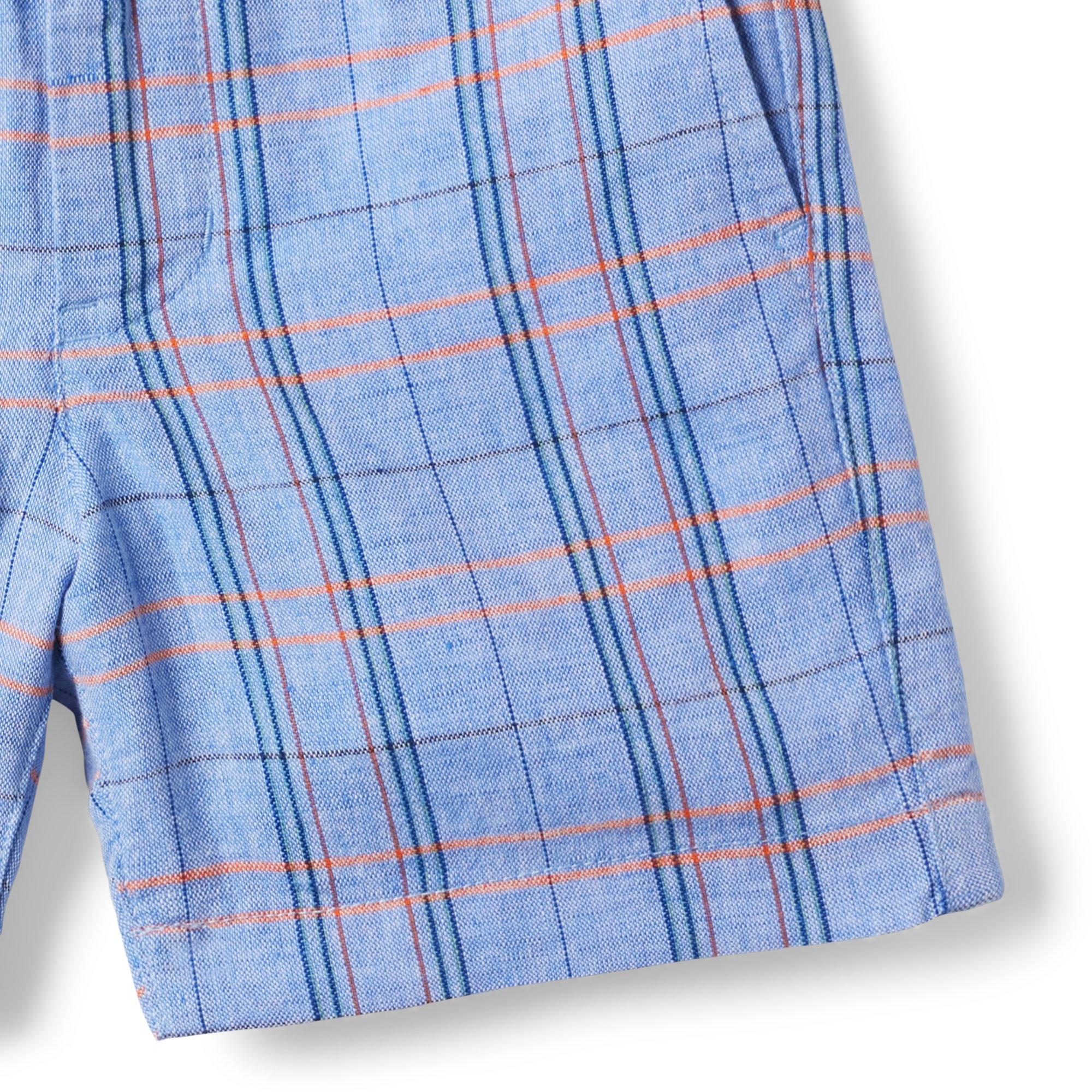 Plaid Linen-Cotton Pull-On Short image number 1