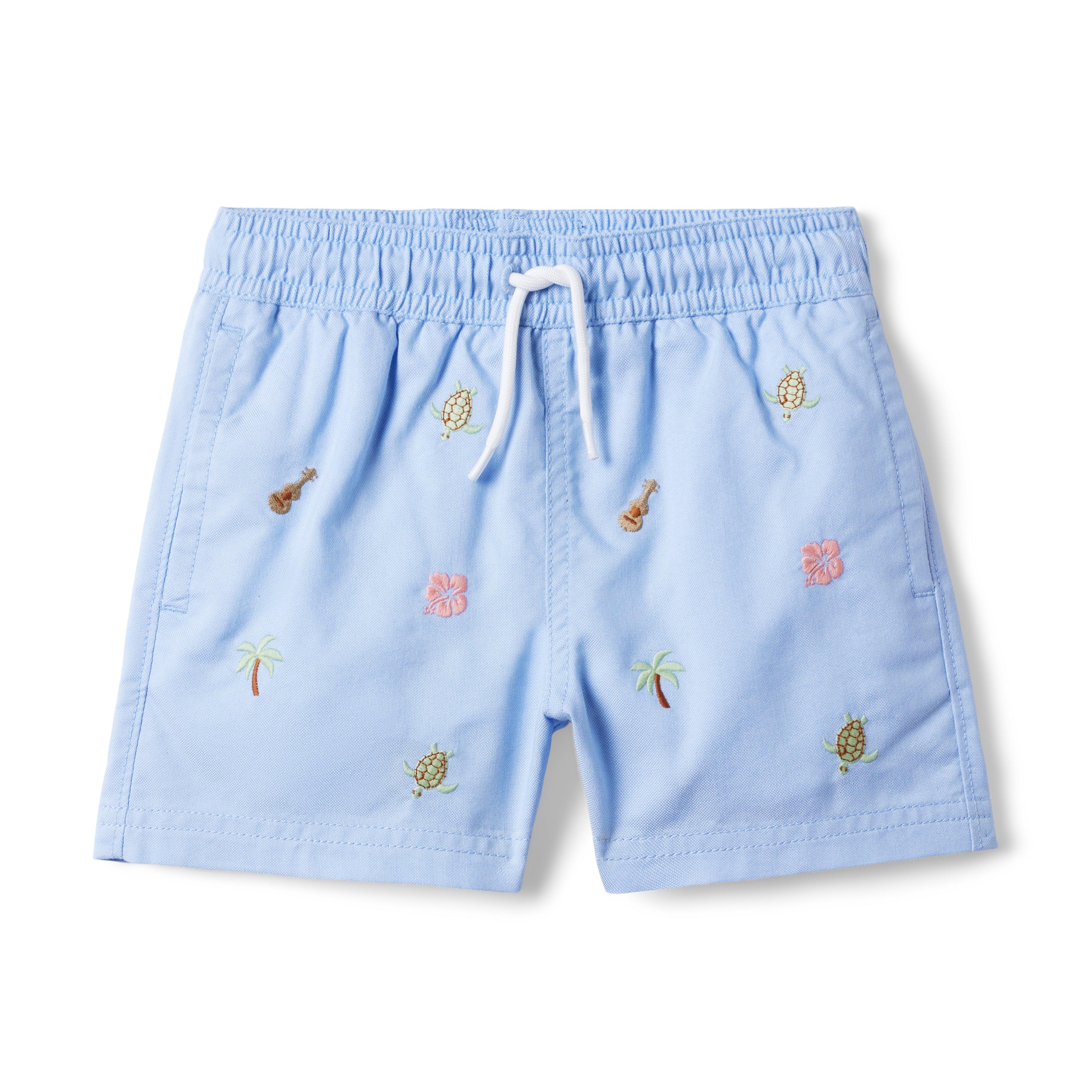 Recycled Embroidered Swim Trunk