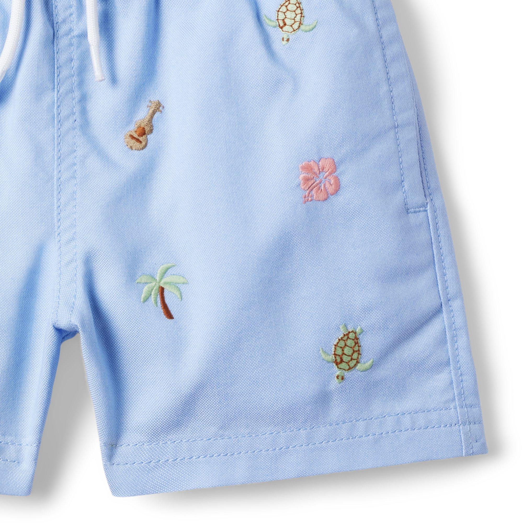 Recycled Embroidered Swim Trunk image number 1