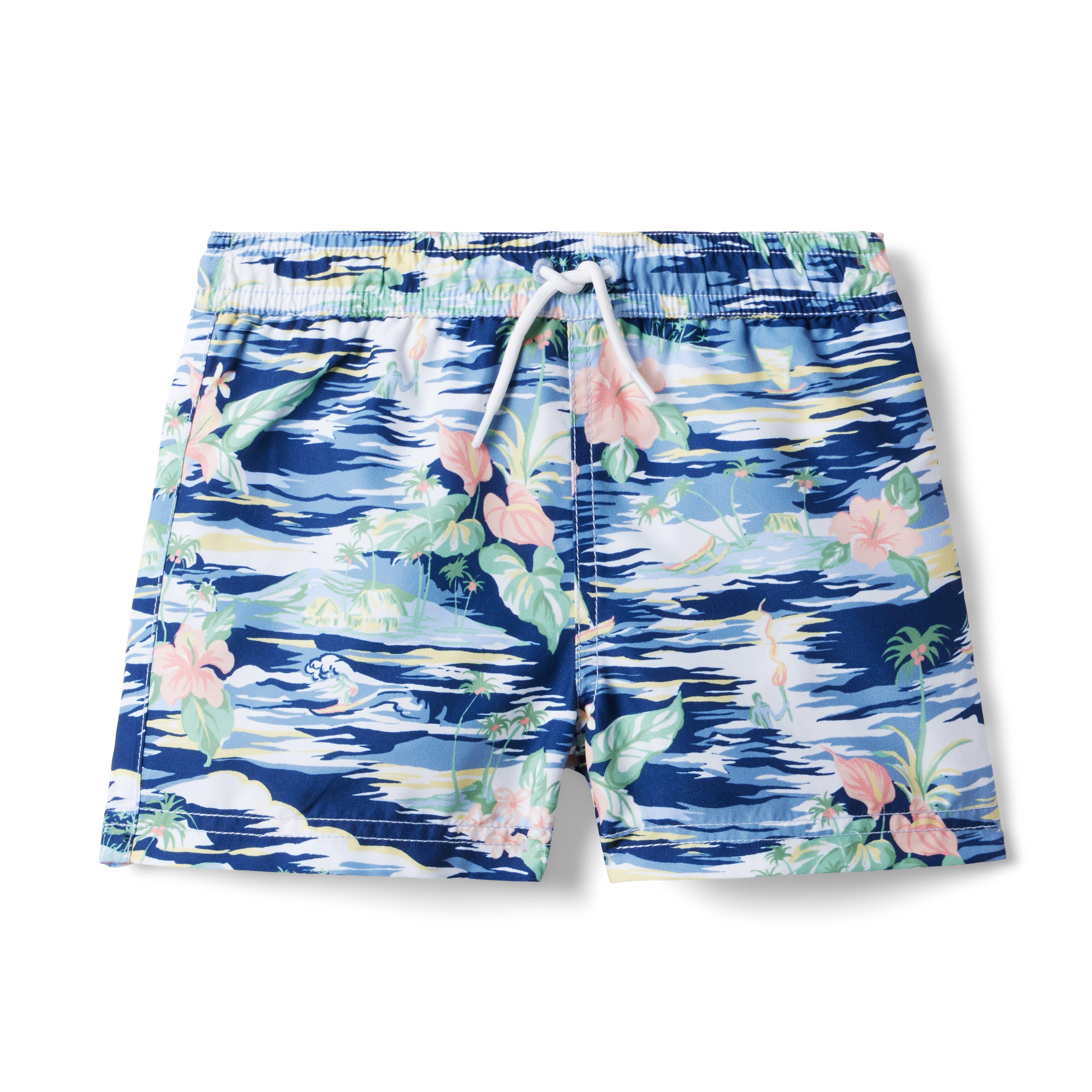 Boy Brunnera Blue Island Hibiscus Recycled Island Hibiscus Swim Trunk ...