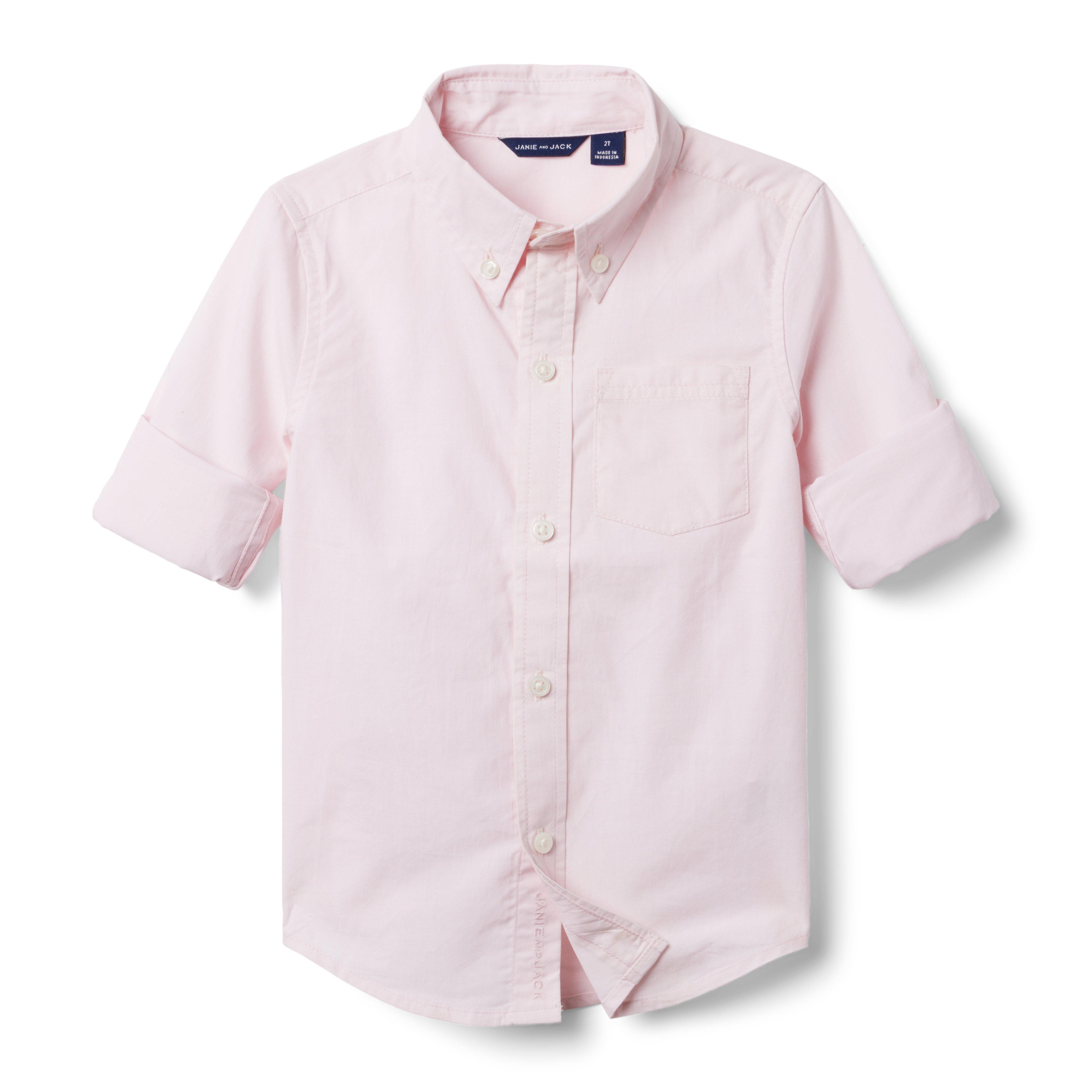 Boy Coral Blush The Poplin Shirt by Janie and Jack