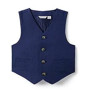 Linen-Cotton Suit Vest