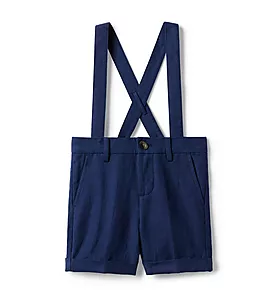 Linen-Cotton Suspender Short