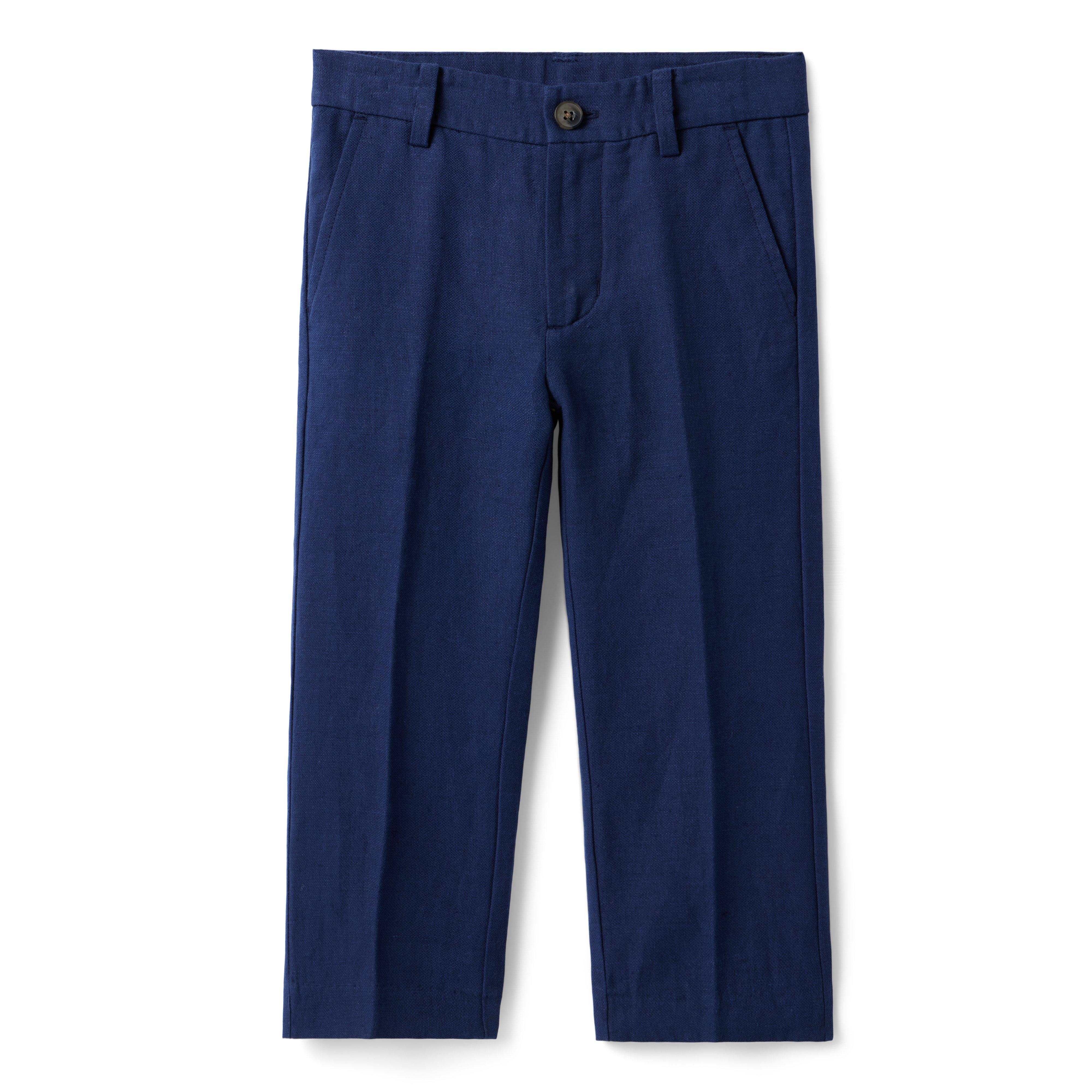 Boy Intergalactic Blue Linen-Cotton Suit Pant by Janie and Jack