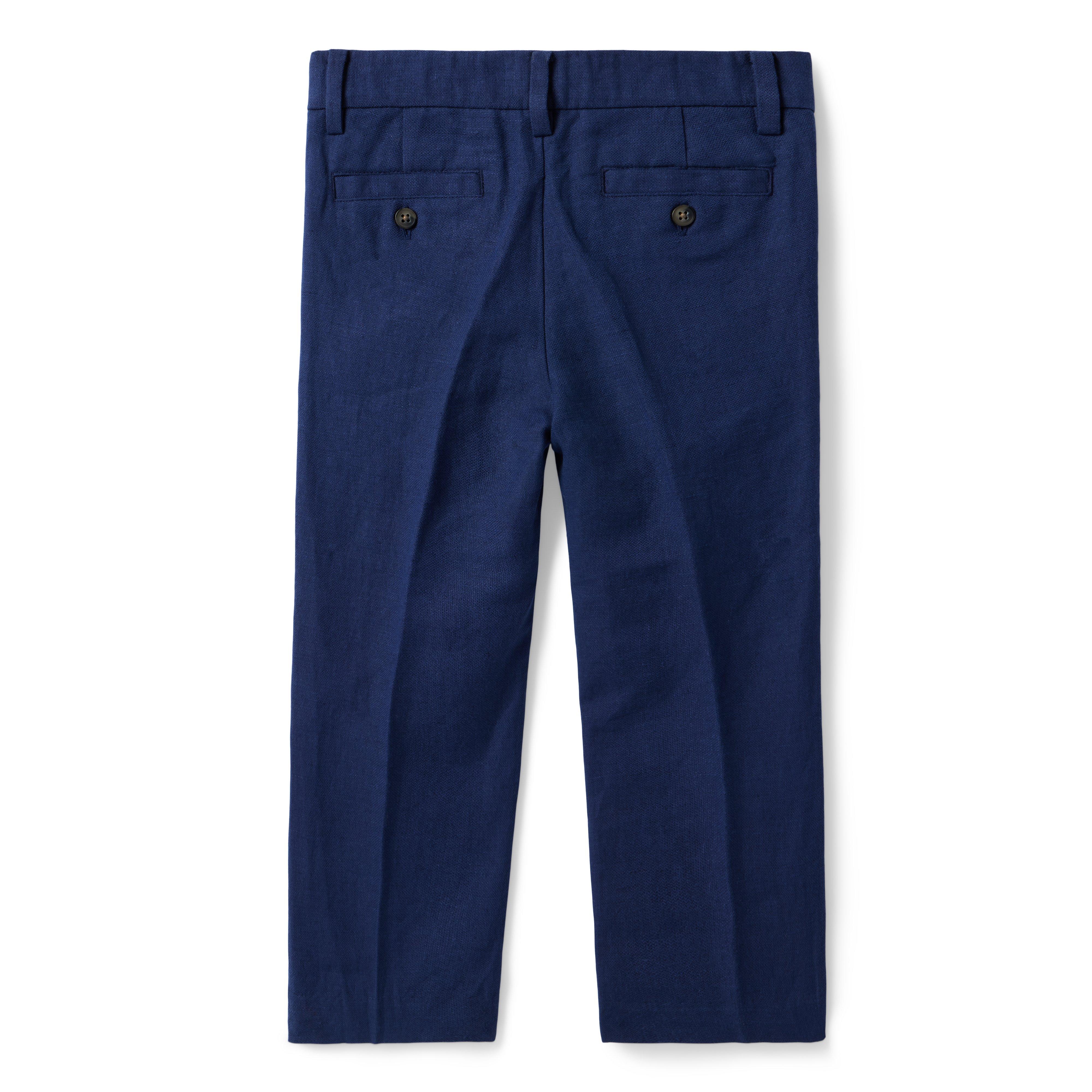 Boy Intergalactic Blue Linen-Cotton Suit Pant by Janie and Jack