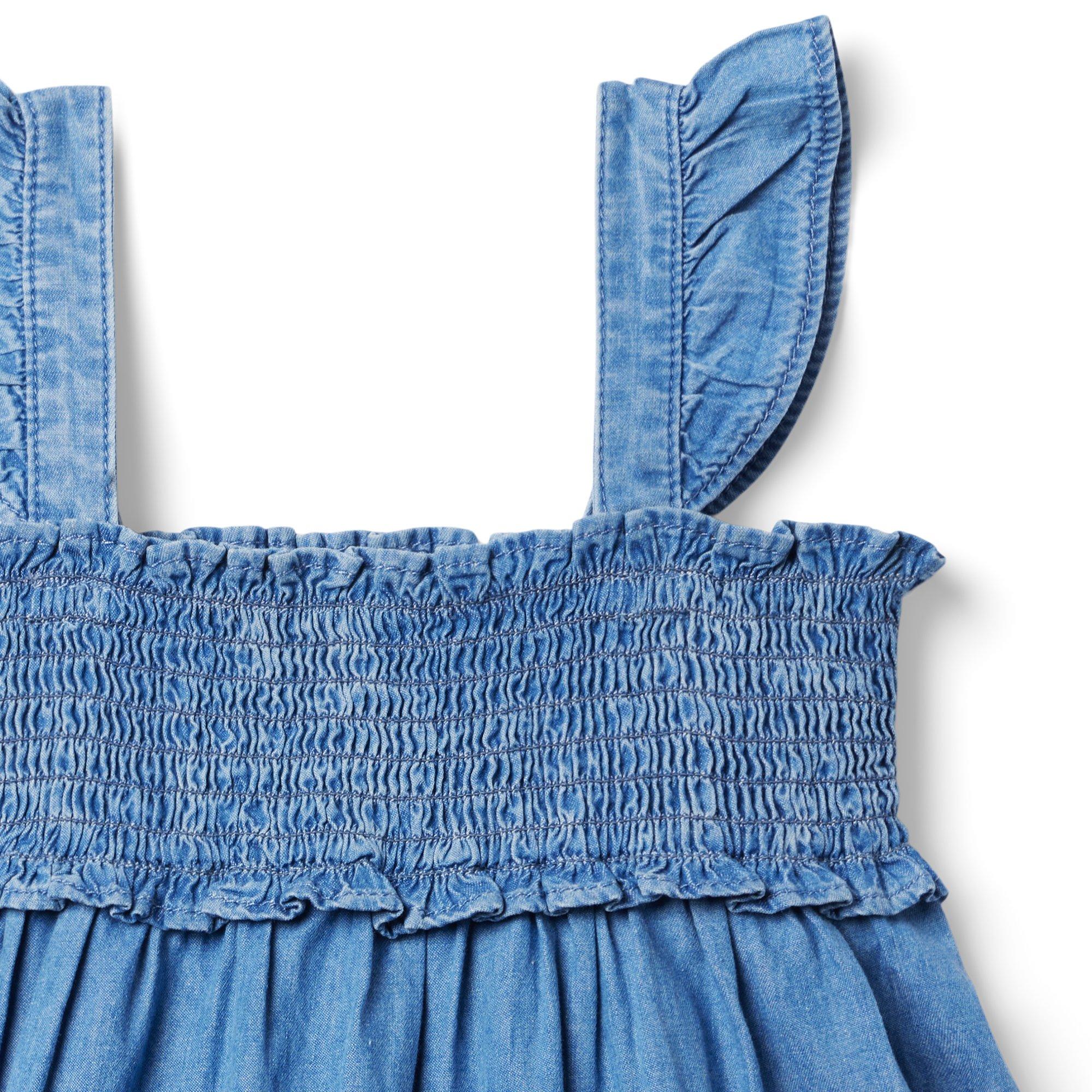 The Emily Chambray Smocked Top  image number 2