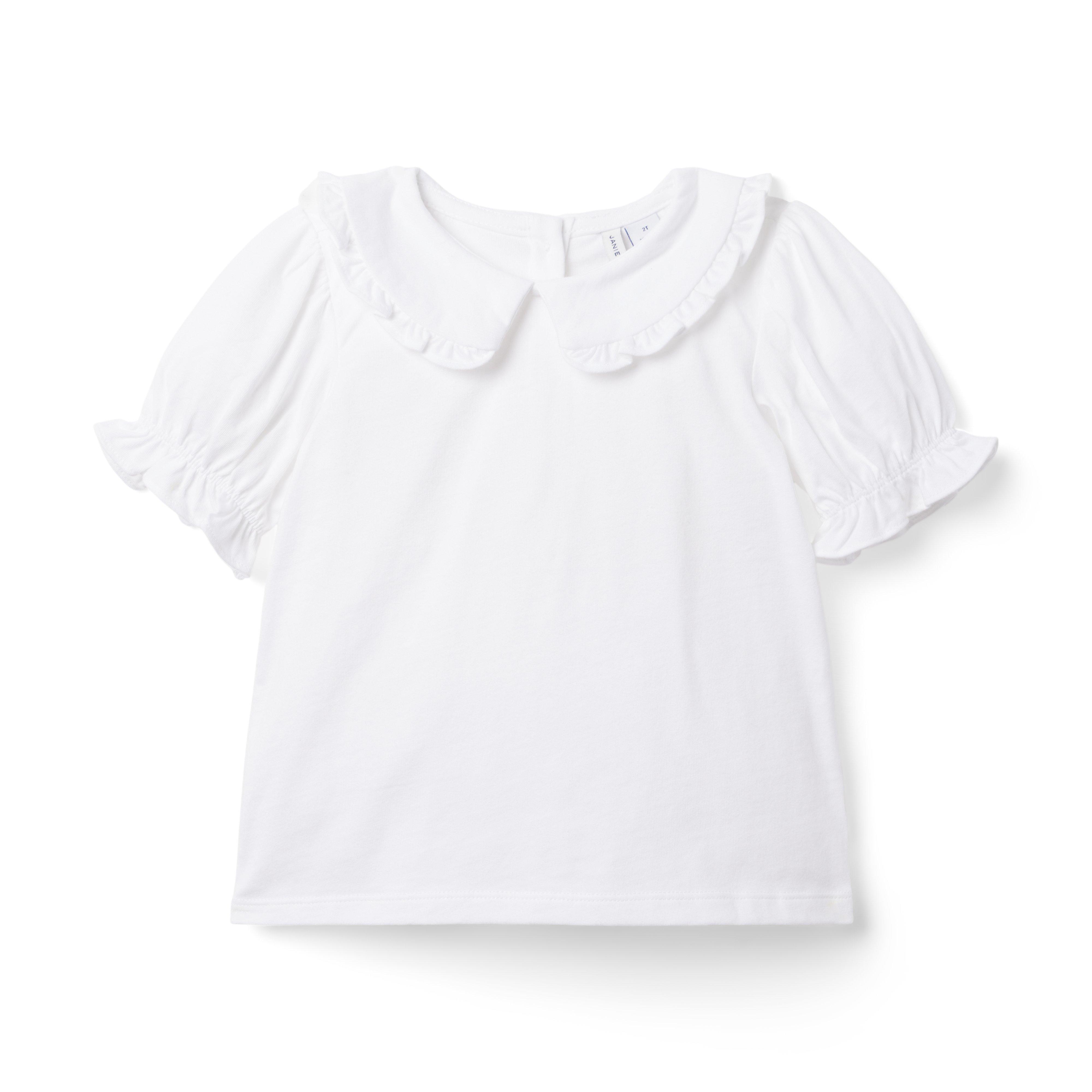 Puff Sleeve Collared Jersey Top