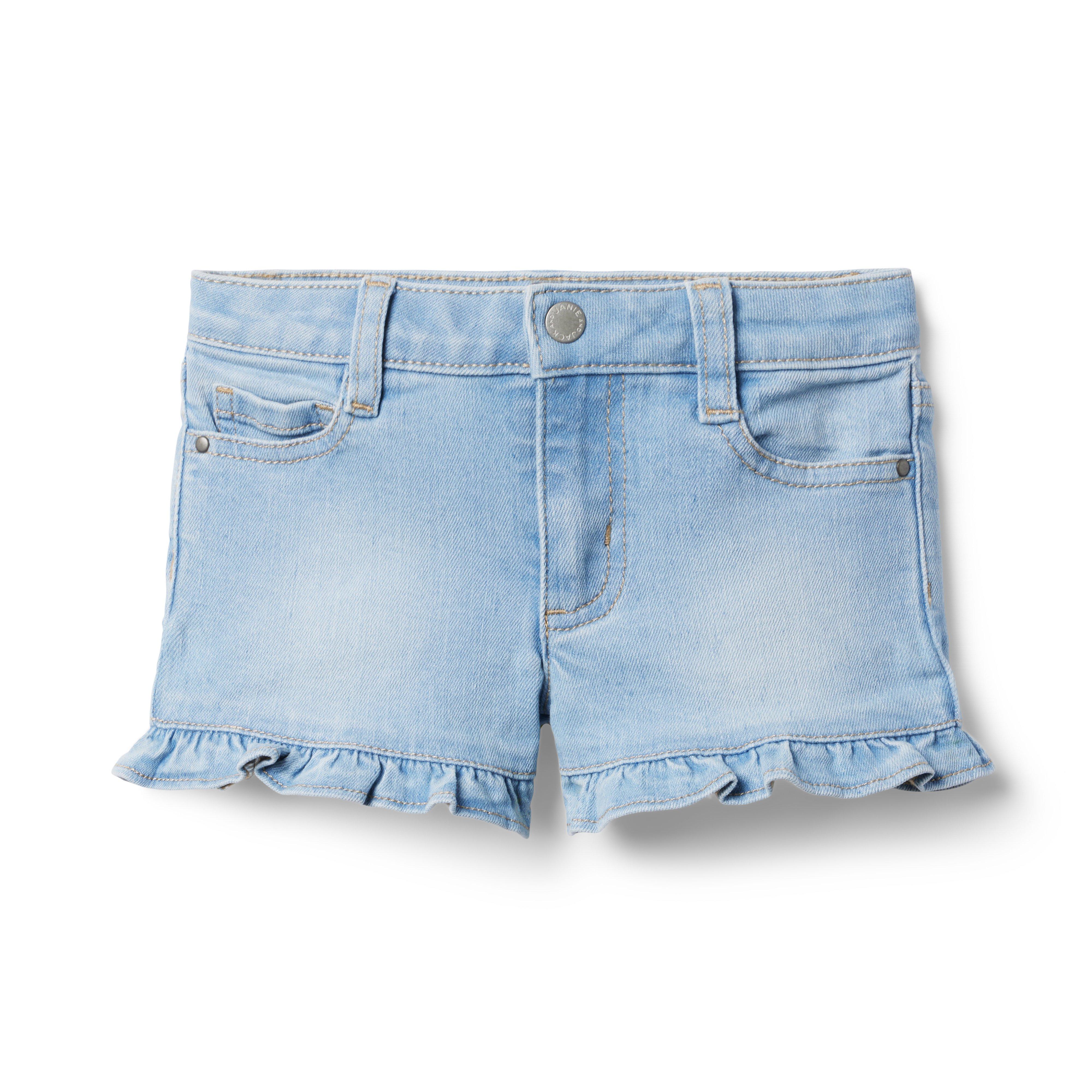 Ruffle Hem Denim Short