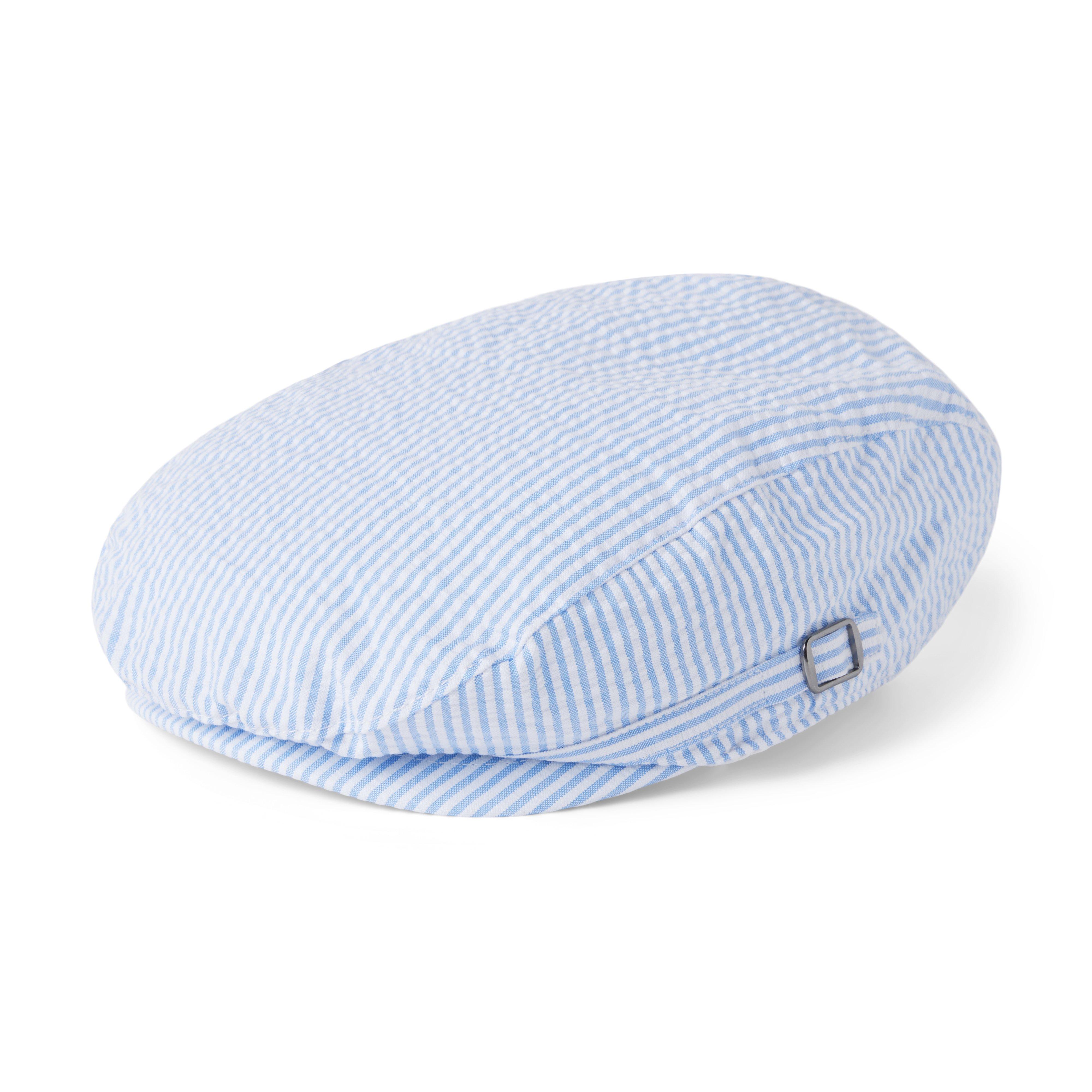 Striped Seersucker Newsboy Cap