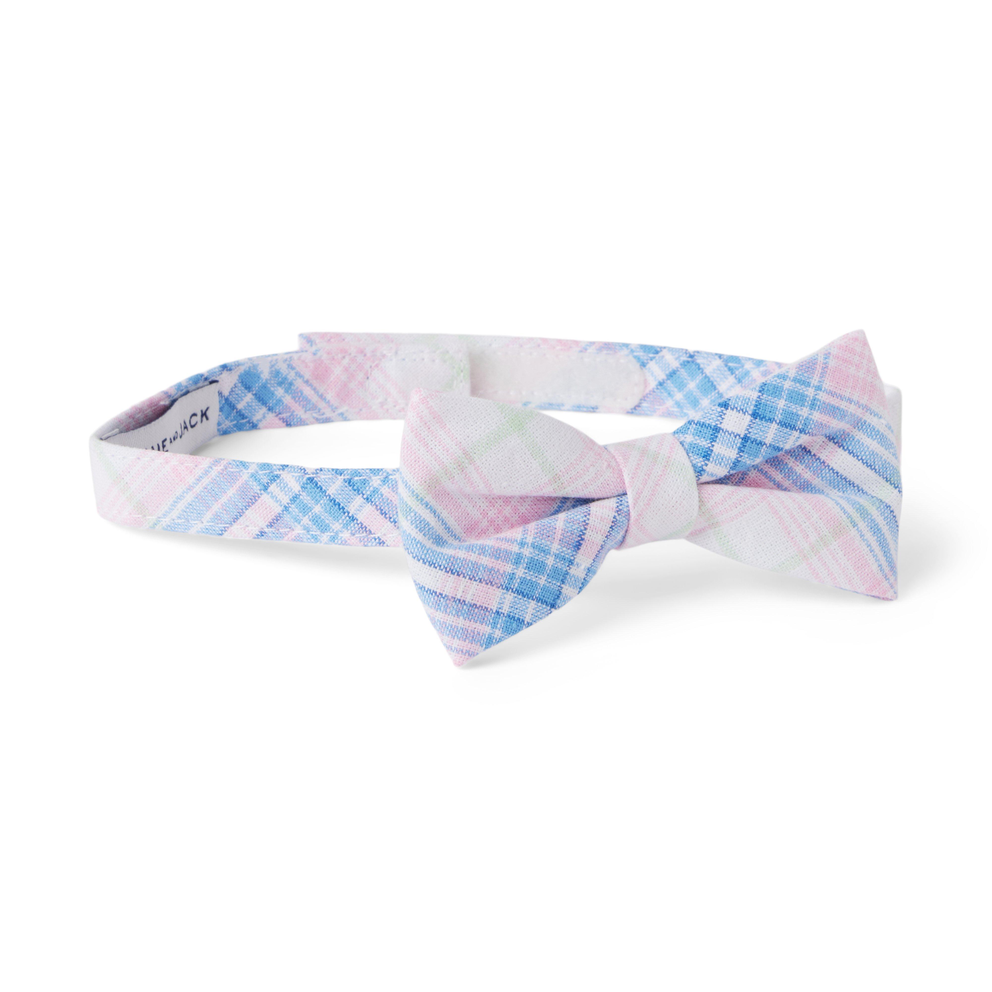 Plaid Linen-Cotton Bowtie