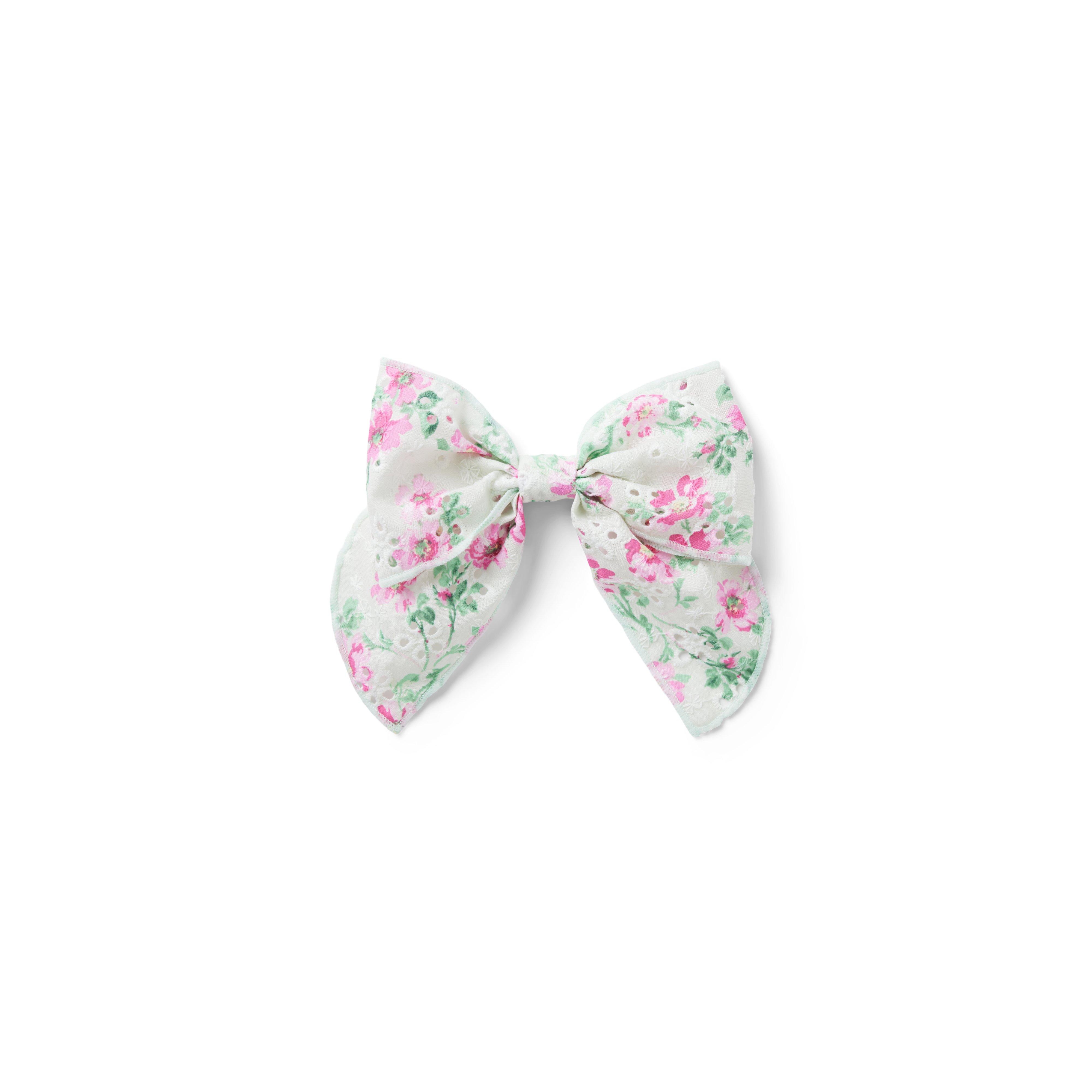 Floral Eyelet Bow Barrette