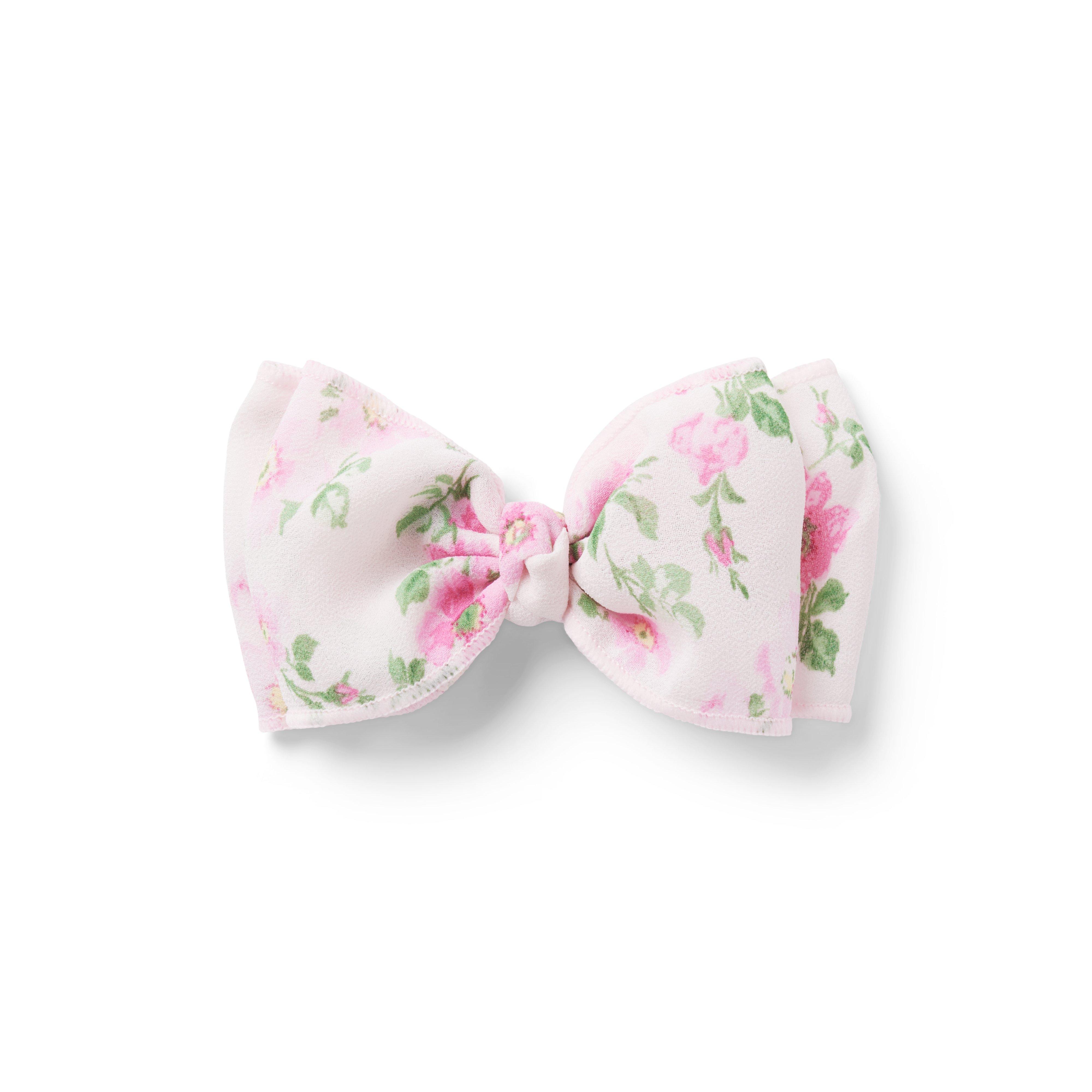 Floral Chiffon Bow Barrette image number 0