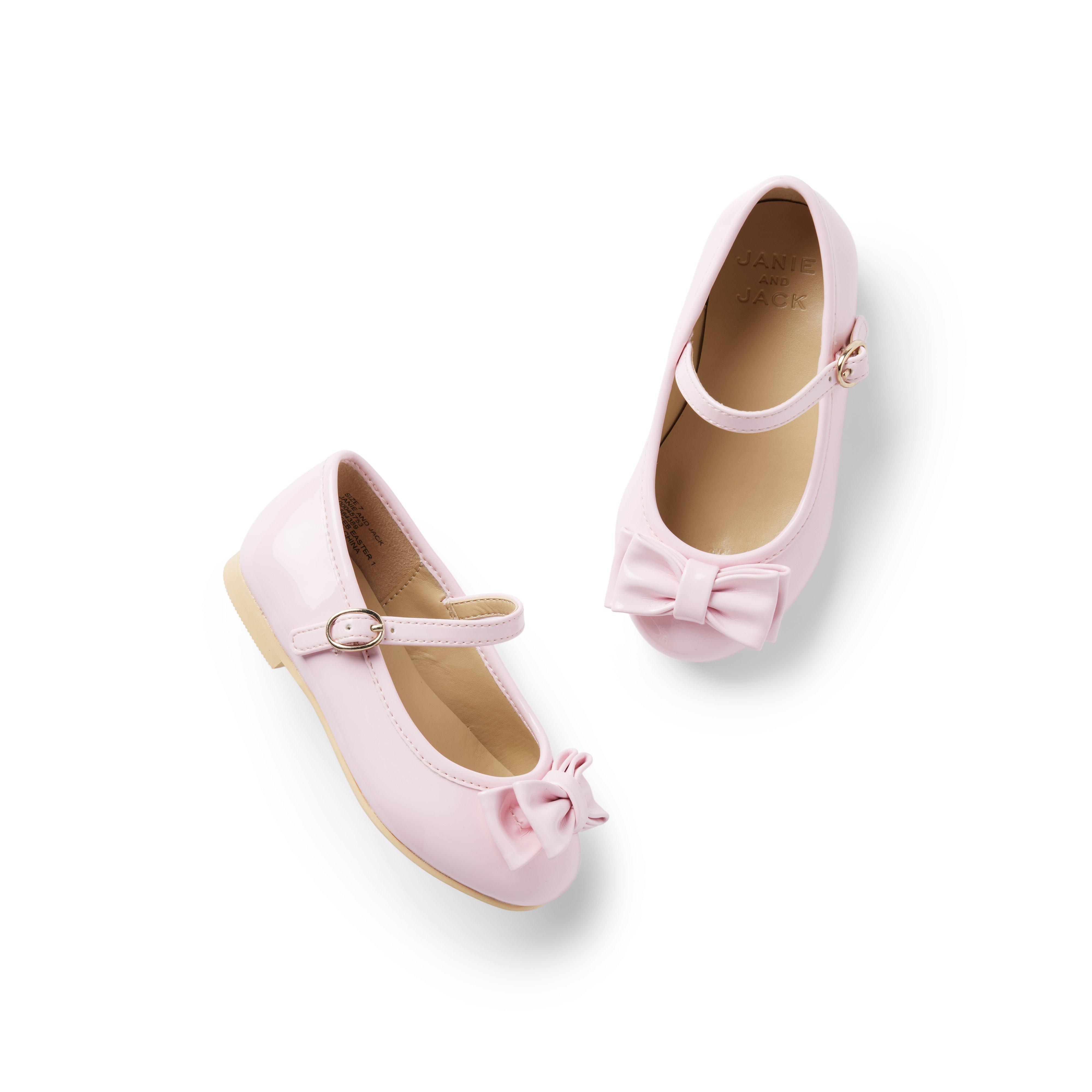 Girl Cotton Candy Pink Patent Bow Ballet Flat by Janie and Jack