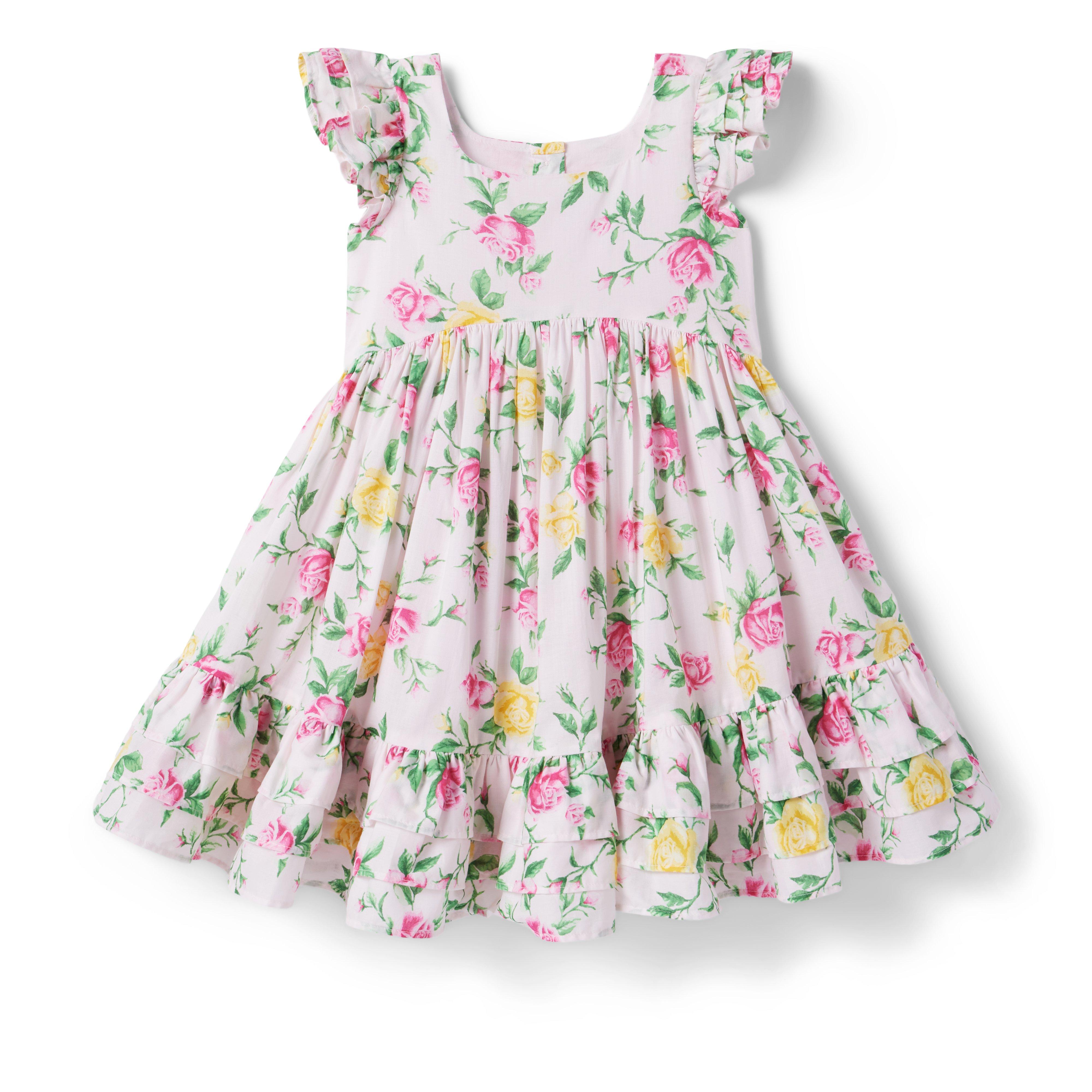 Girl Pink Marshmallow Floral The Garden Rose Dress by Janie and Jack