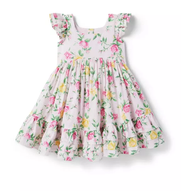 Girl Pink Marshmallow Floral The Garden Rose Dress by Janie and Jack