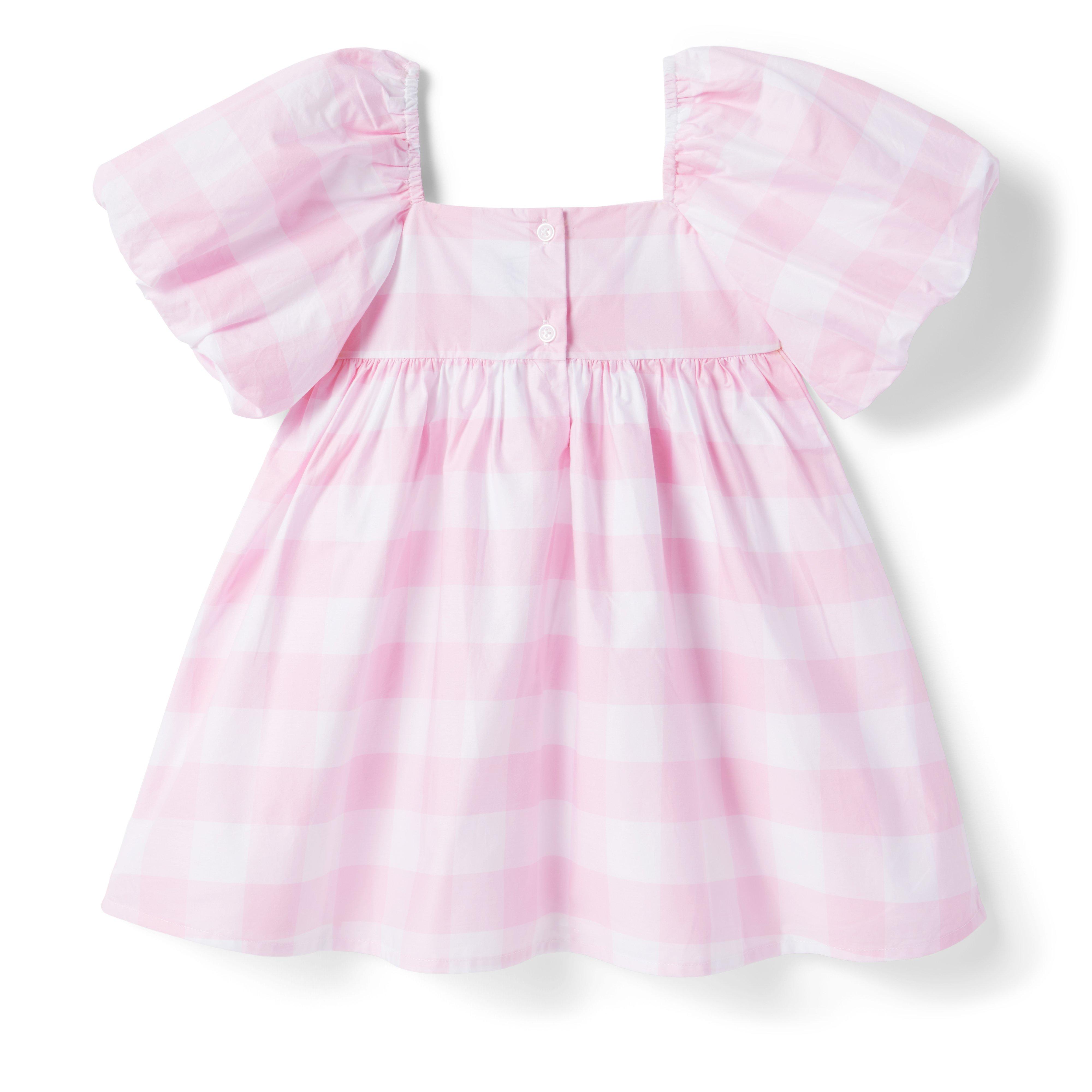 Gingham Bubble Sleeve Dress