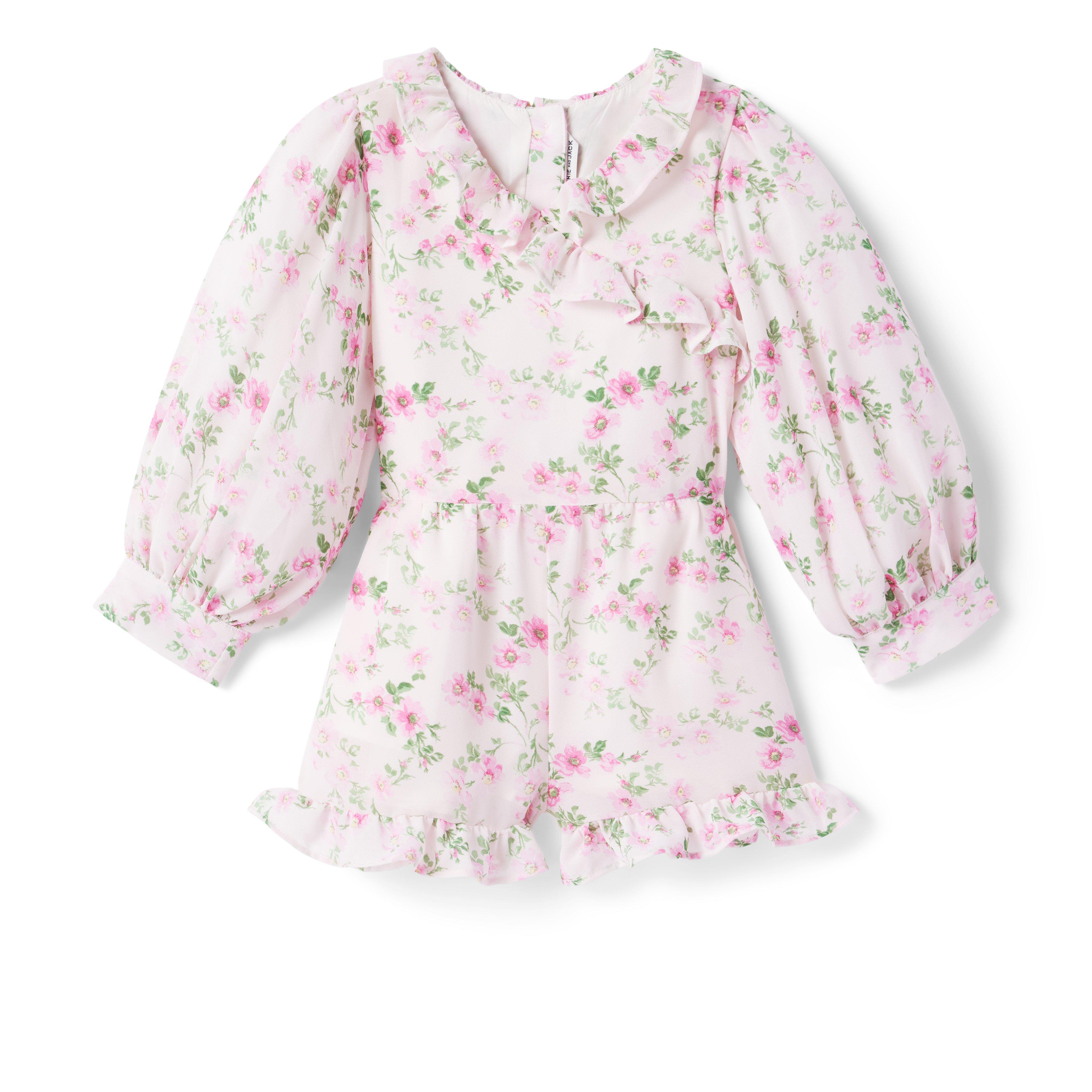 Floral Ruffle Chiffon Romper image number 2