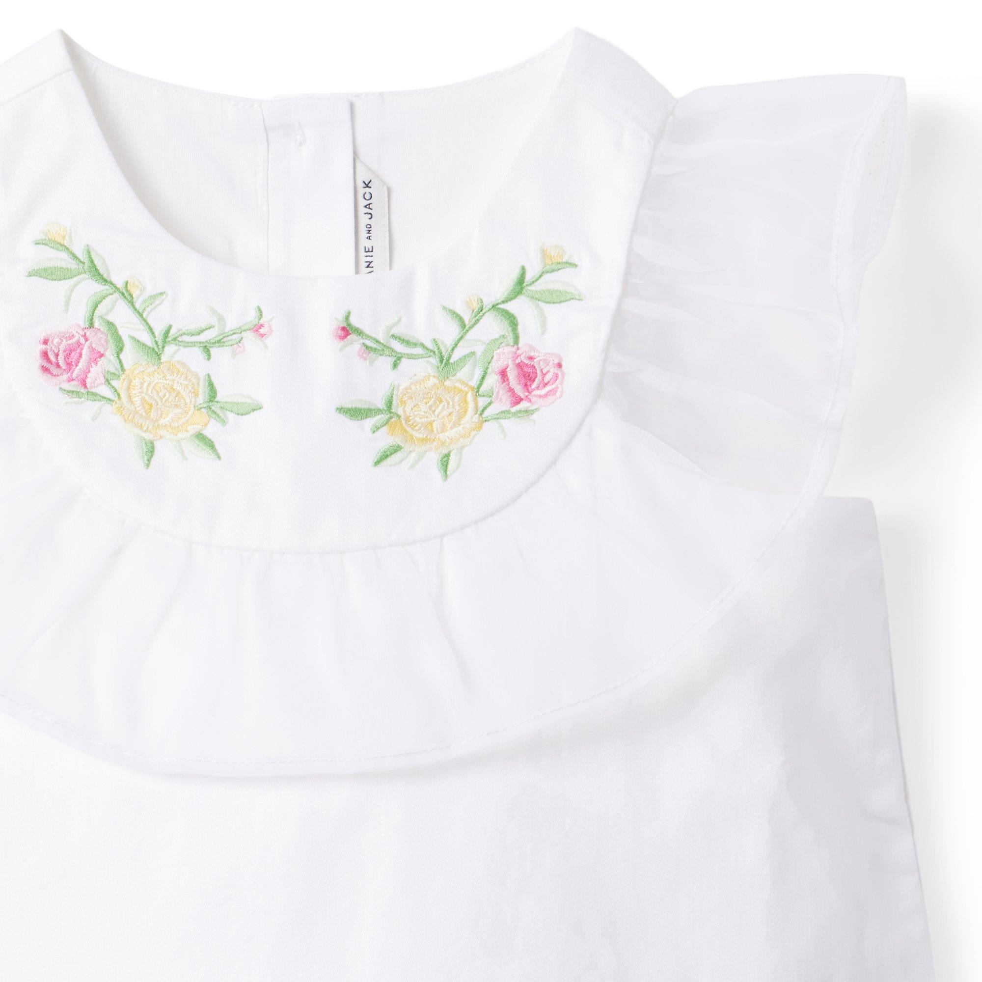 Embroidered Organza Ruffle Top image number 2