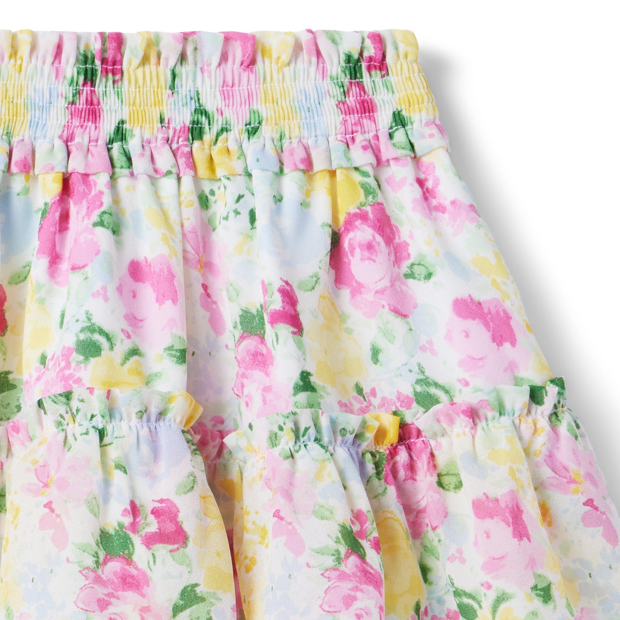Floral Smocked Chiffon Skirt image number 3