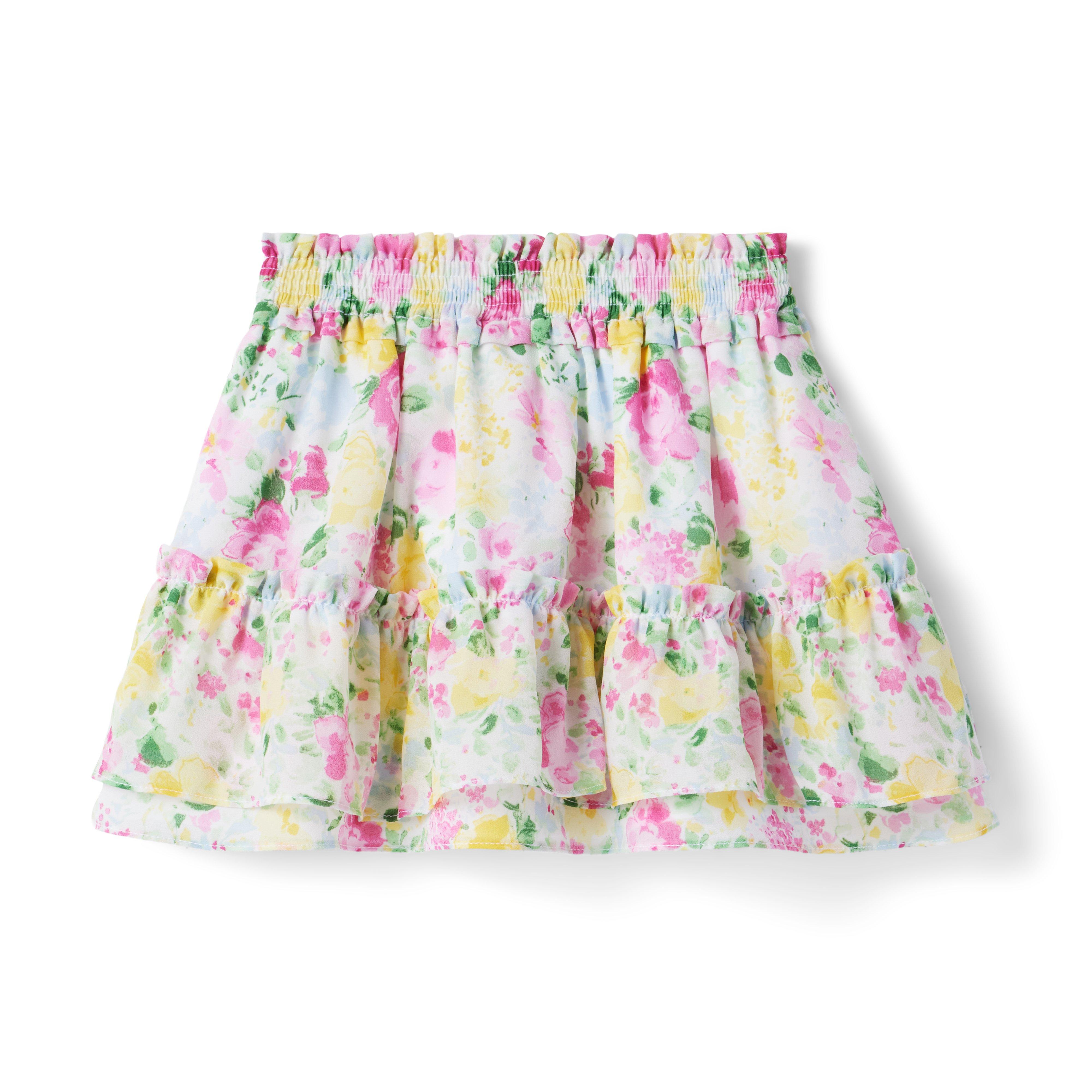 Floral Smocked Chiffon Skirt image number 2