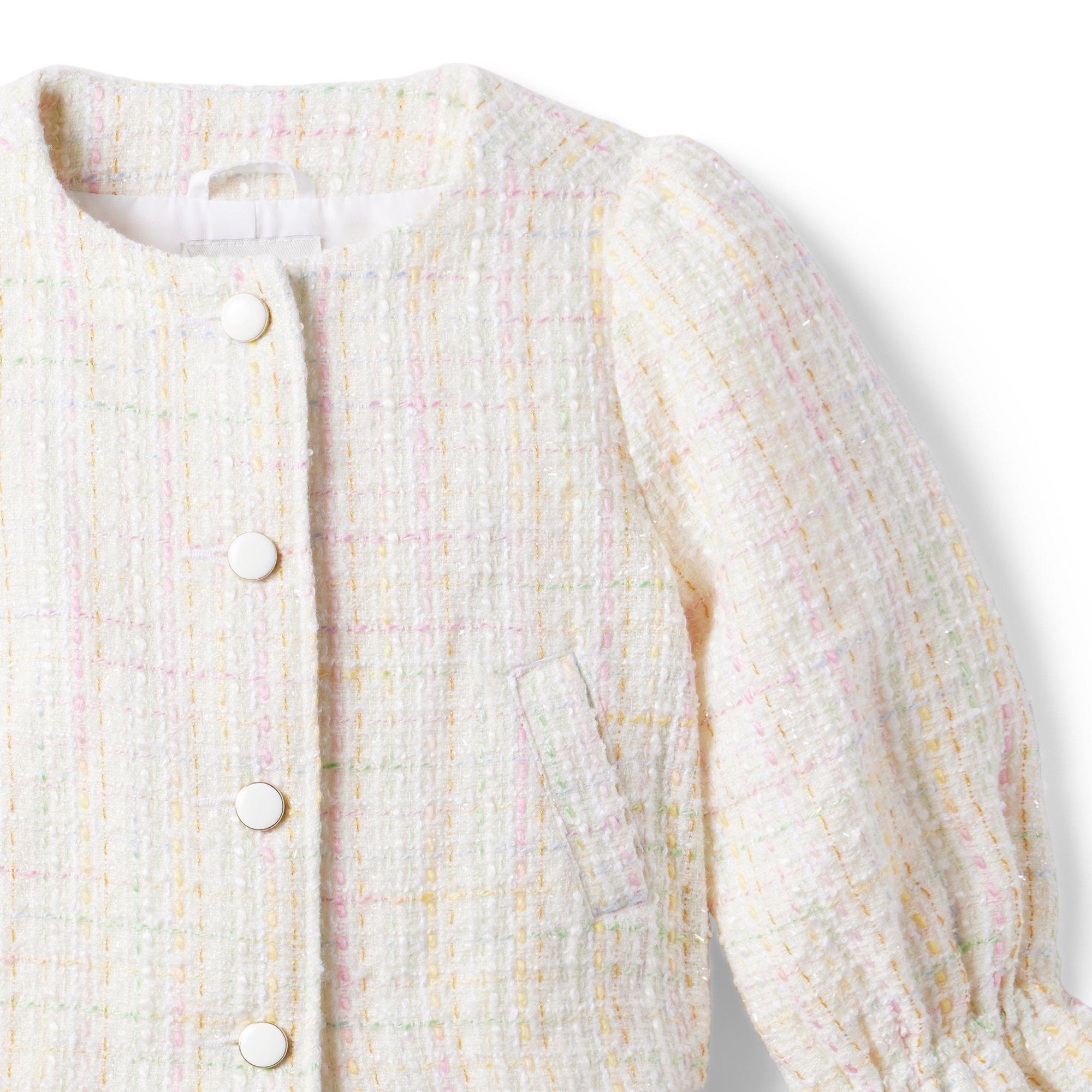 Tweed Ruffle Sleeve Cropped Jacket image number 2