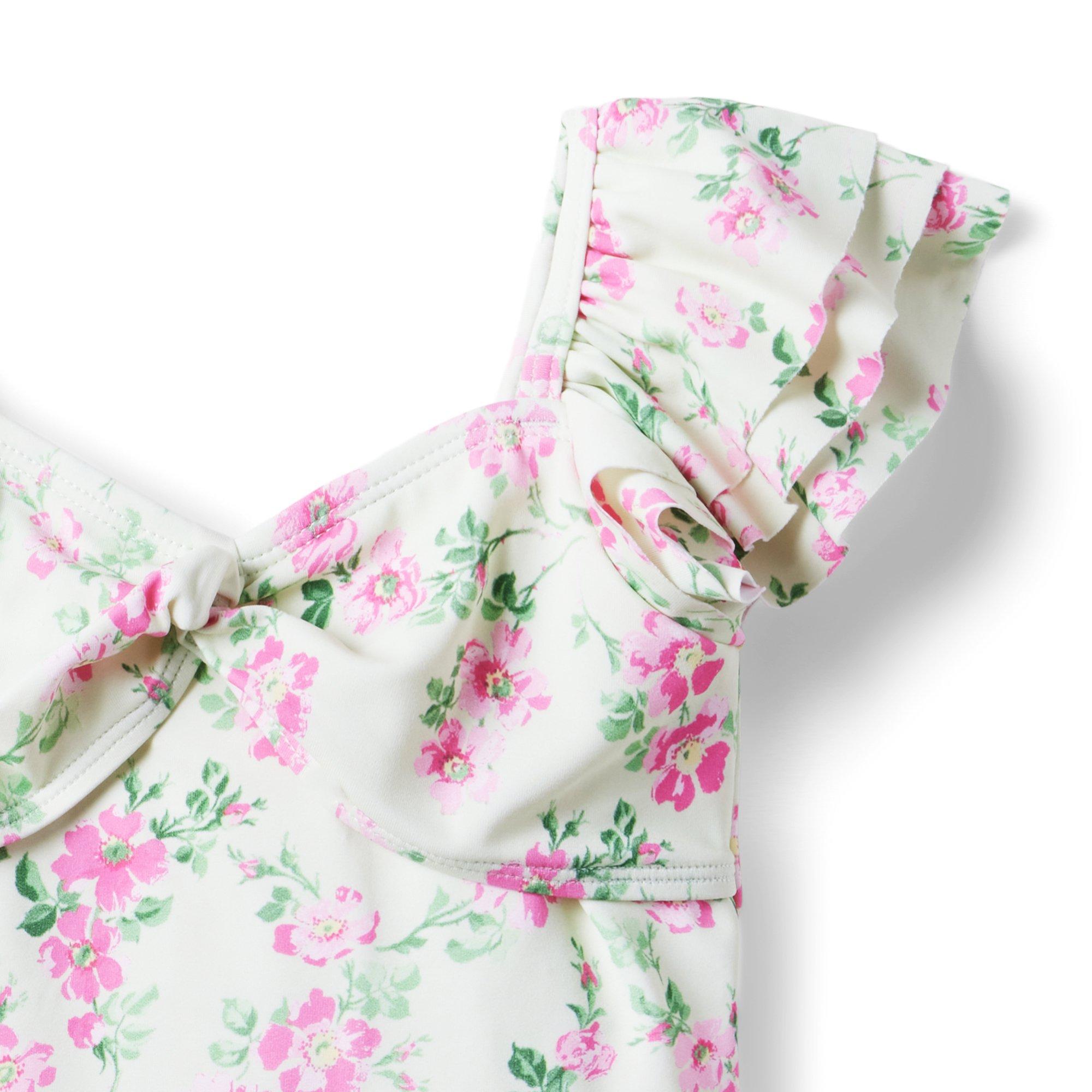 Recycled Floral Flutter Sleeve Swimsuit image number 2