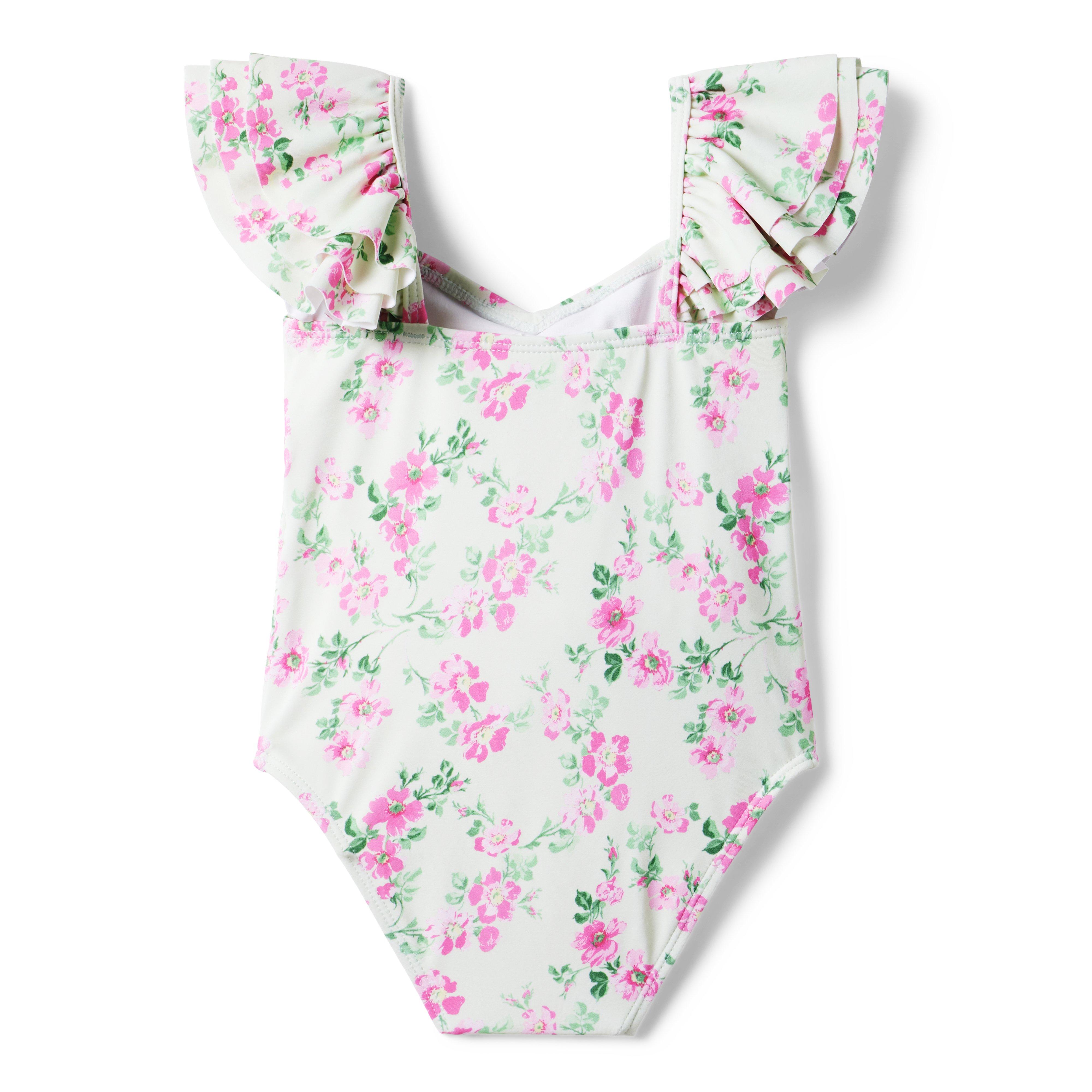 Recycled Floral Flutter Sleeve Swimsuit image number 1