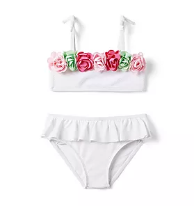 Rosette Ruffle Recycled 2-Piece Swimsuit