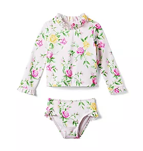 Floral Recycled Rash Guard Set
