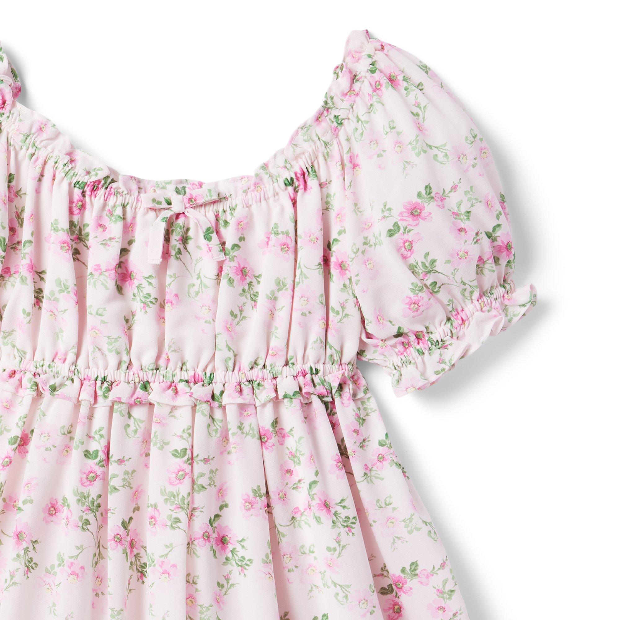 Floral Puff Sleeve Chiffon Dress image number 2