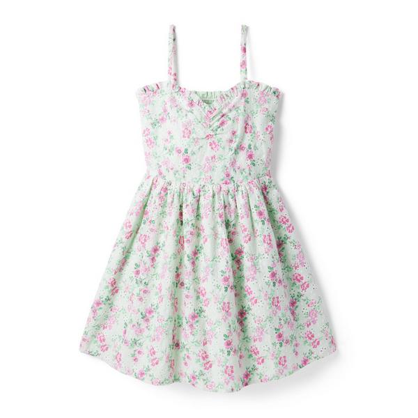 Janie and Jack Floral Eyelet Sweetheart Dress