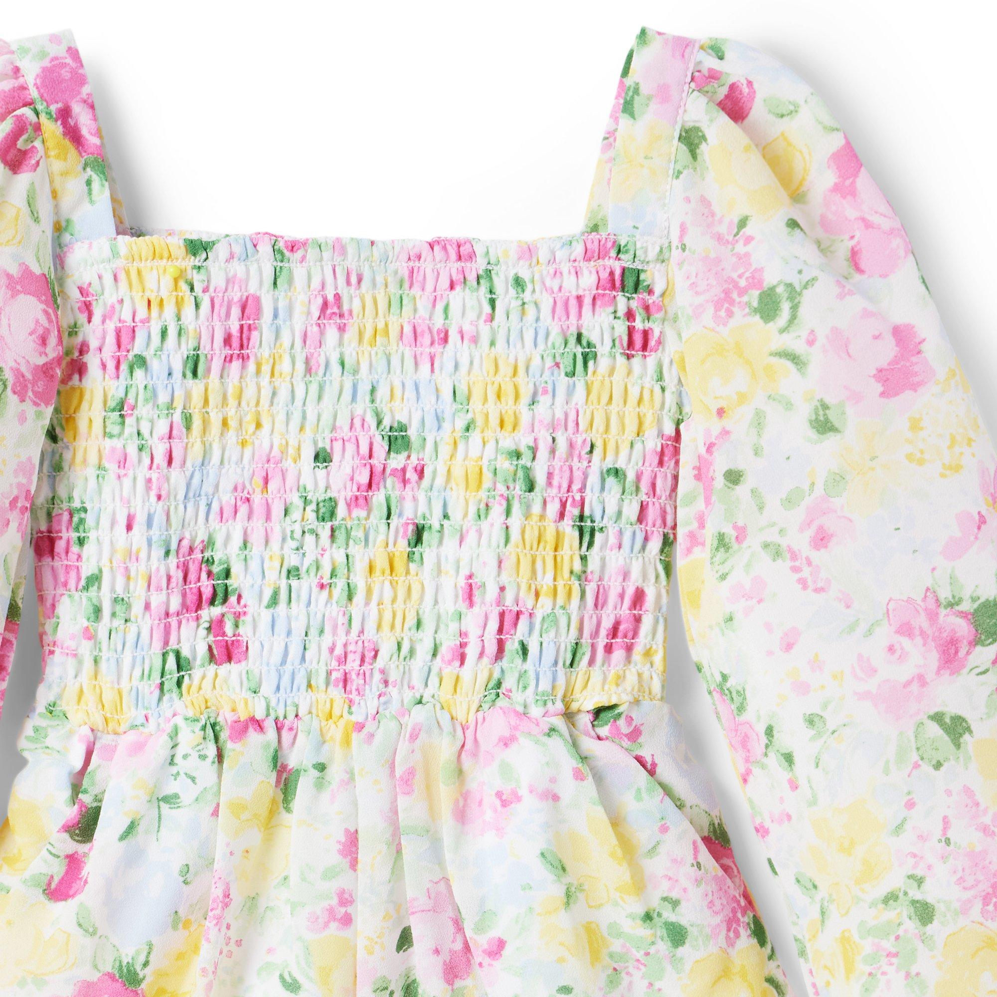 The Emma Floral Smocked Chiffon Romper image number 6