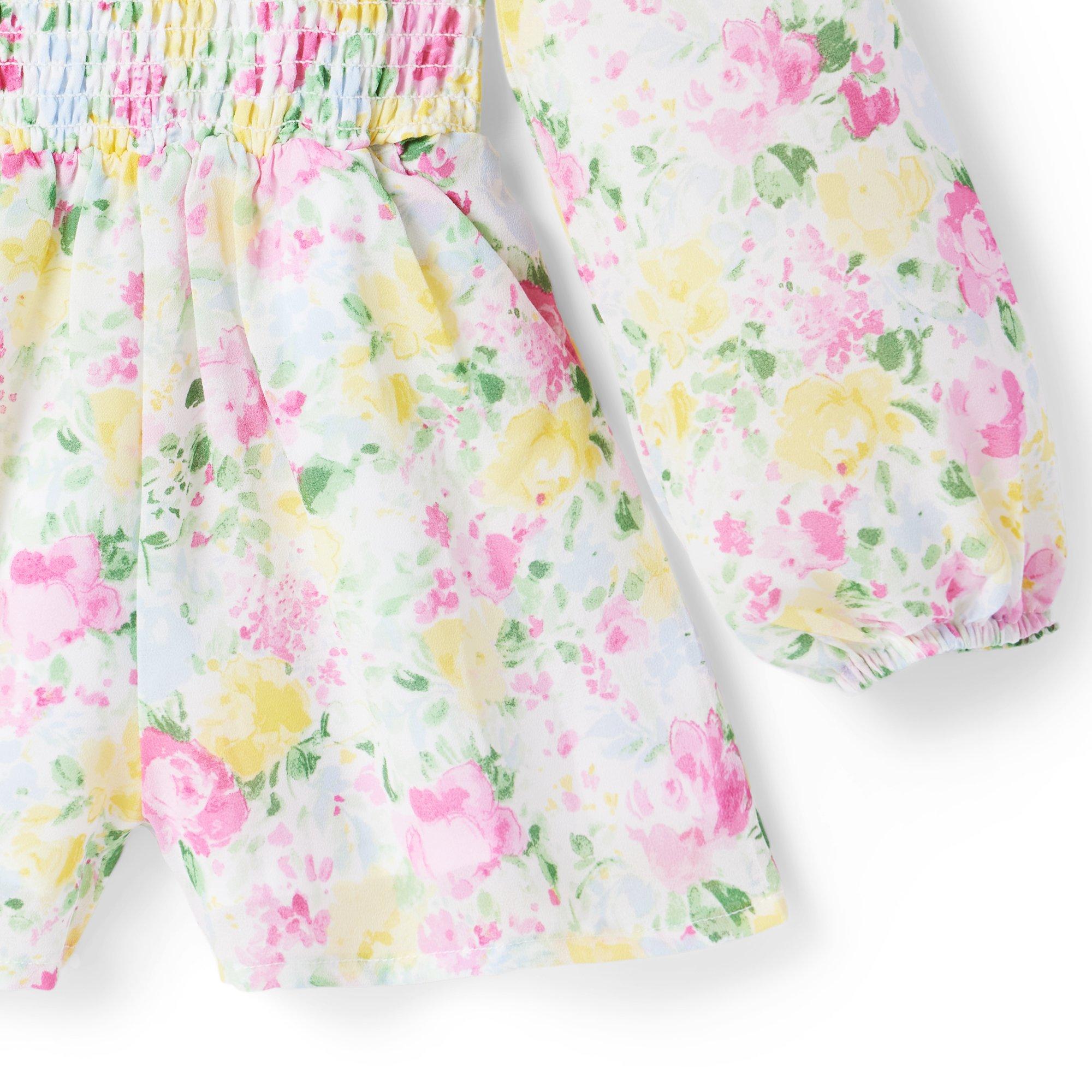 The Emma Floral Smocked Chiffon Romper image number 8