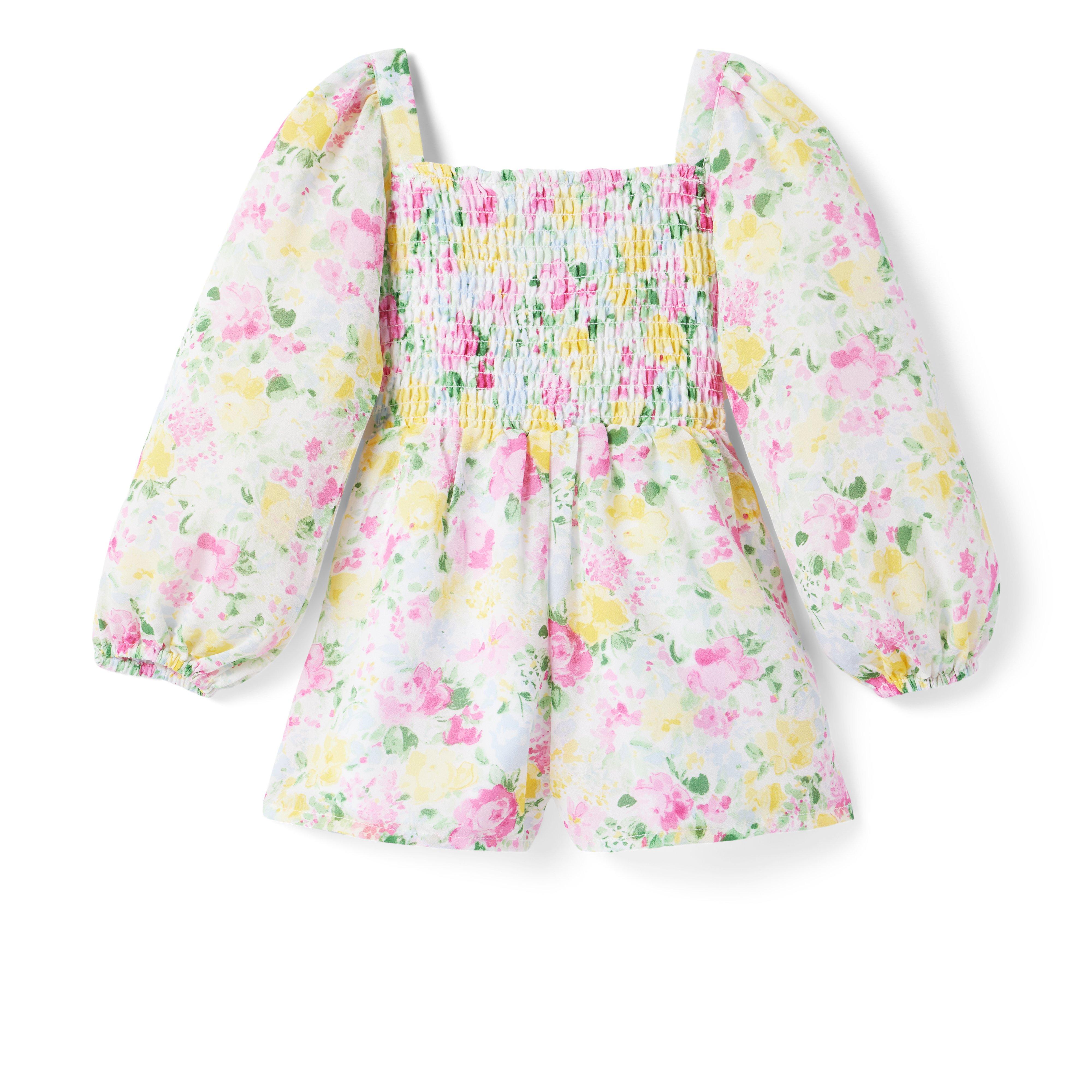 The Emma Floral Smocked Chiffon Romper image number 4