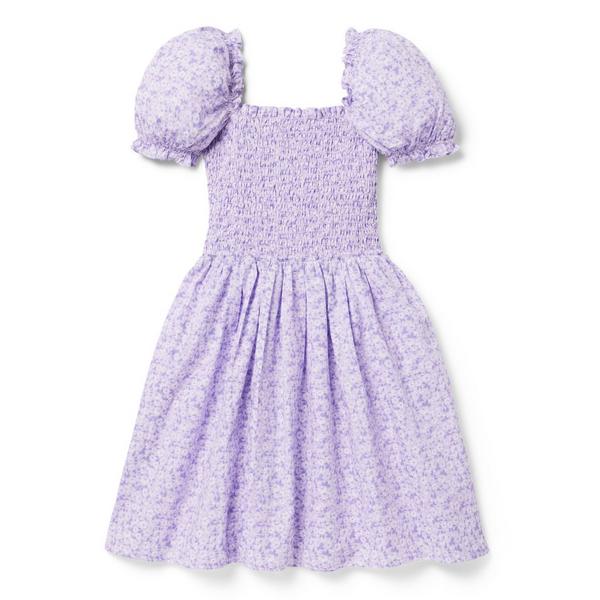 Janie and Jack The Grace Floral Smocked Puff Sleeve Dress