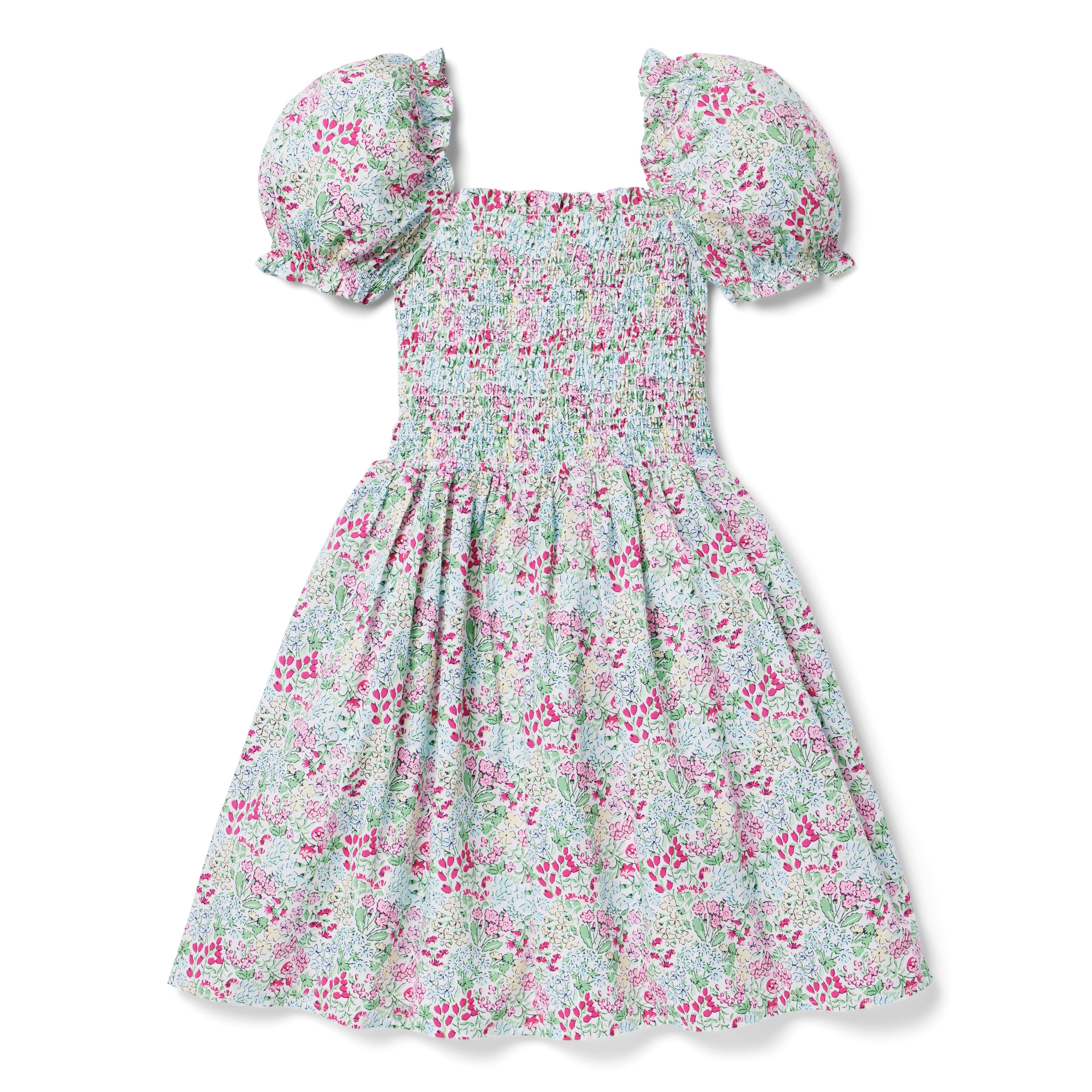 The Grace Floral Smocked Puff Sleeve Dress image number 0