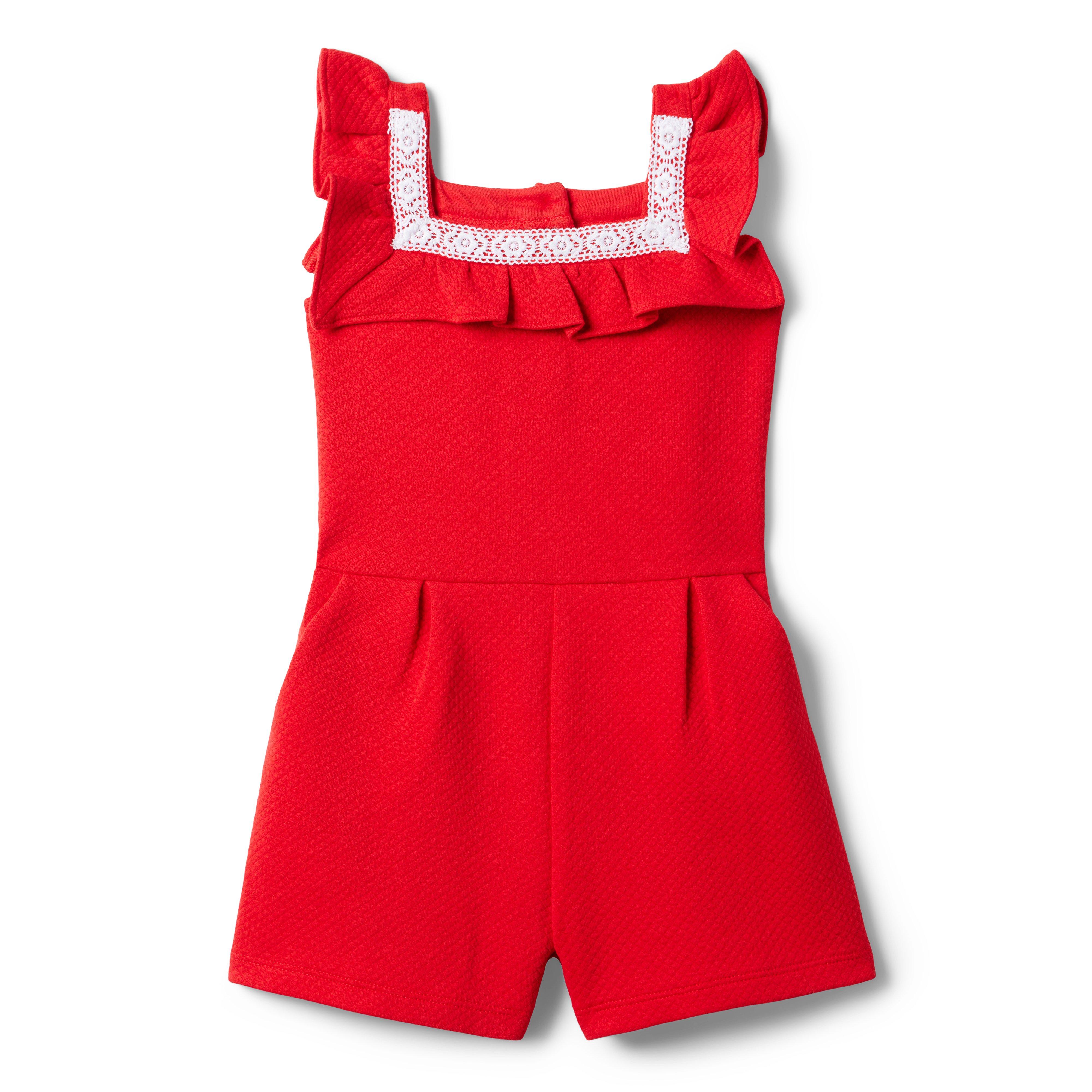 Quilted Crochet Trim Romper