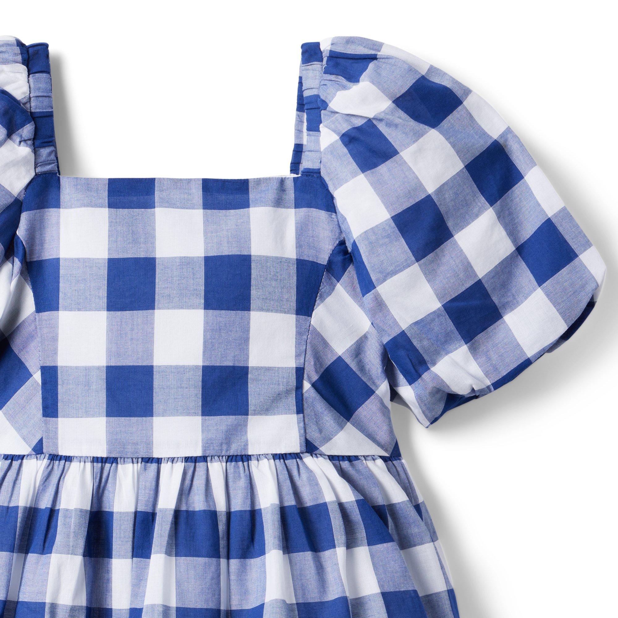 Gingham Bubble Sleeve Top image number 1